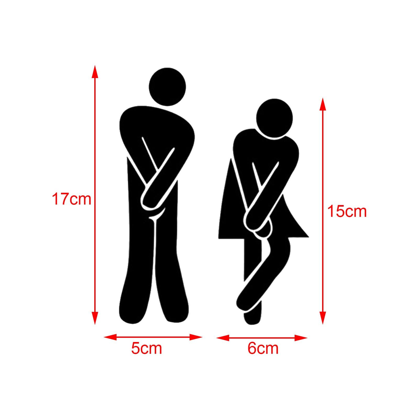 Men's & Women's Restroom Signs 1Pair Symbols for Bar Commercial Business Black