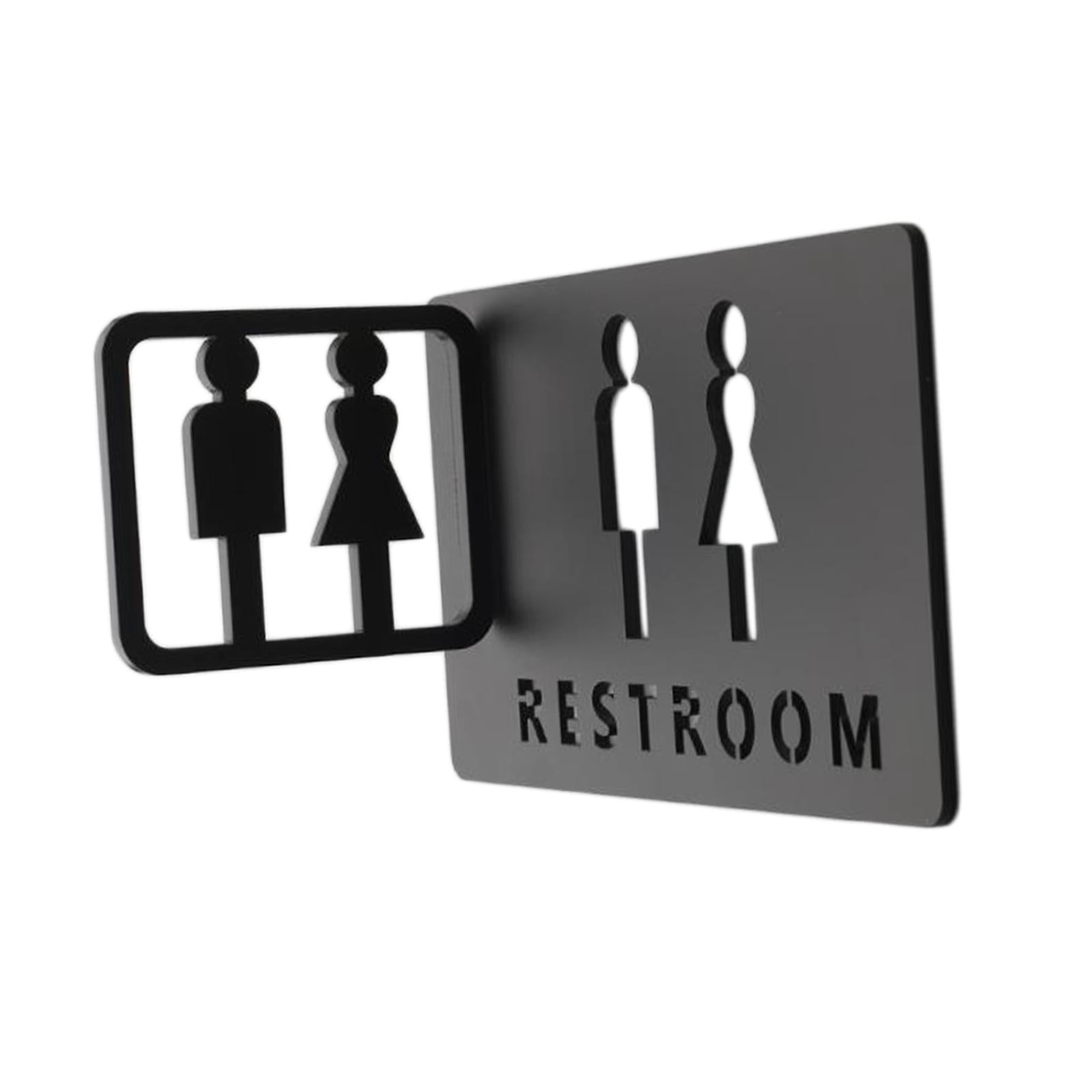 Toilet Symbol Bathroom Sign 3D Bathroom Door Signage for Store Church Hotel