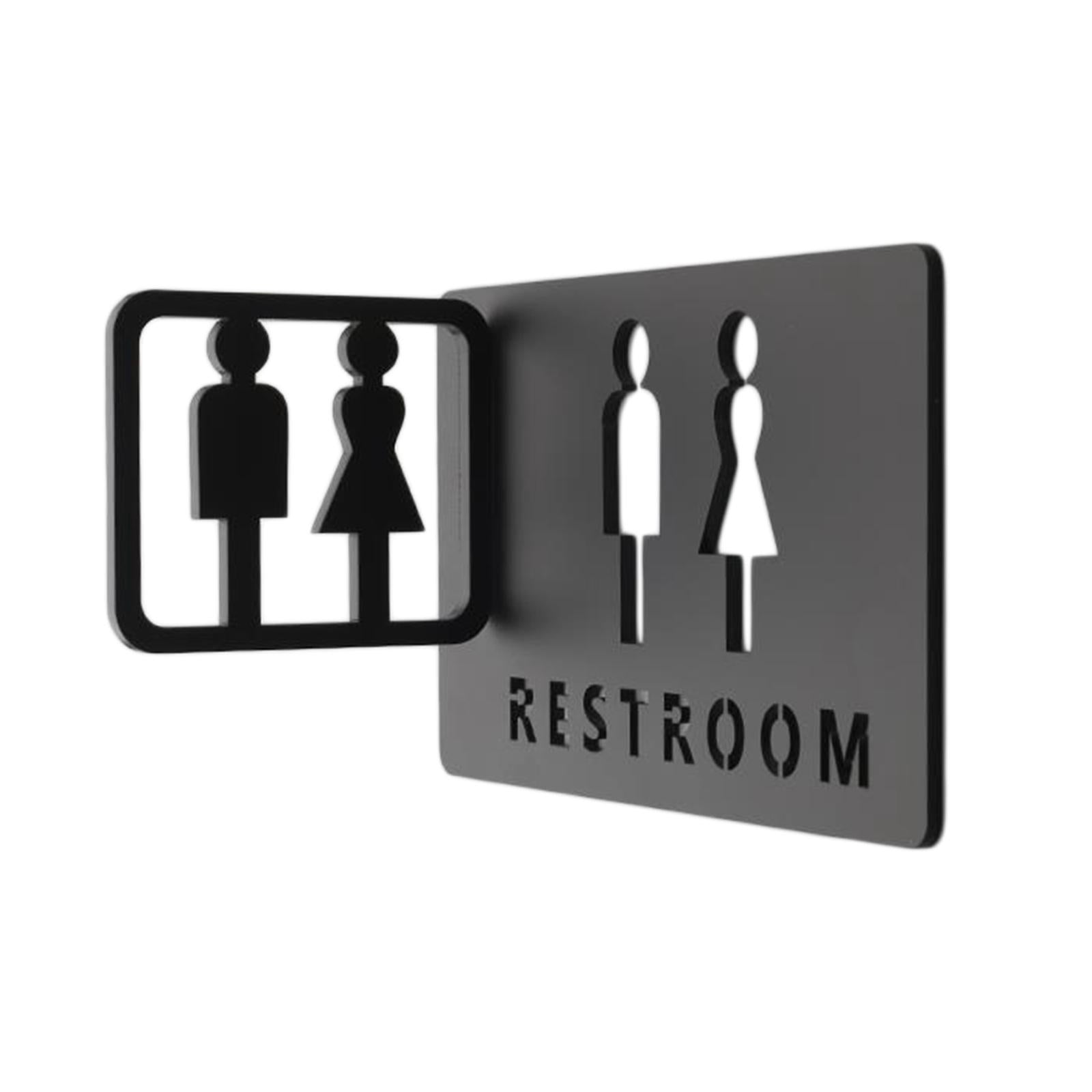 Toilet Symbol Bathroom Sign 3D Bathroom Door Signage for Store Church Hotel