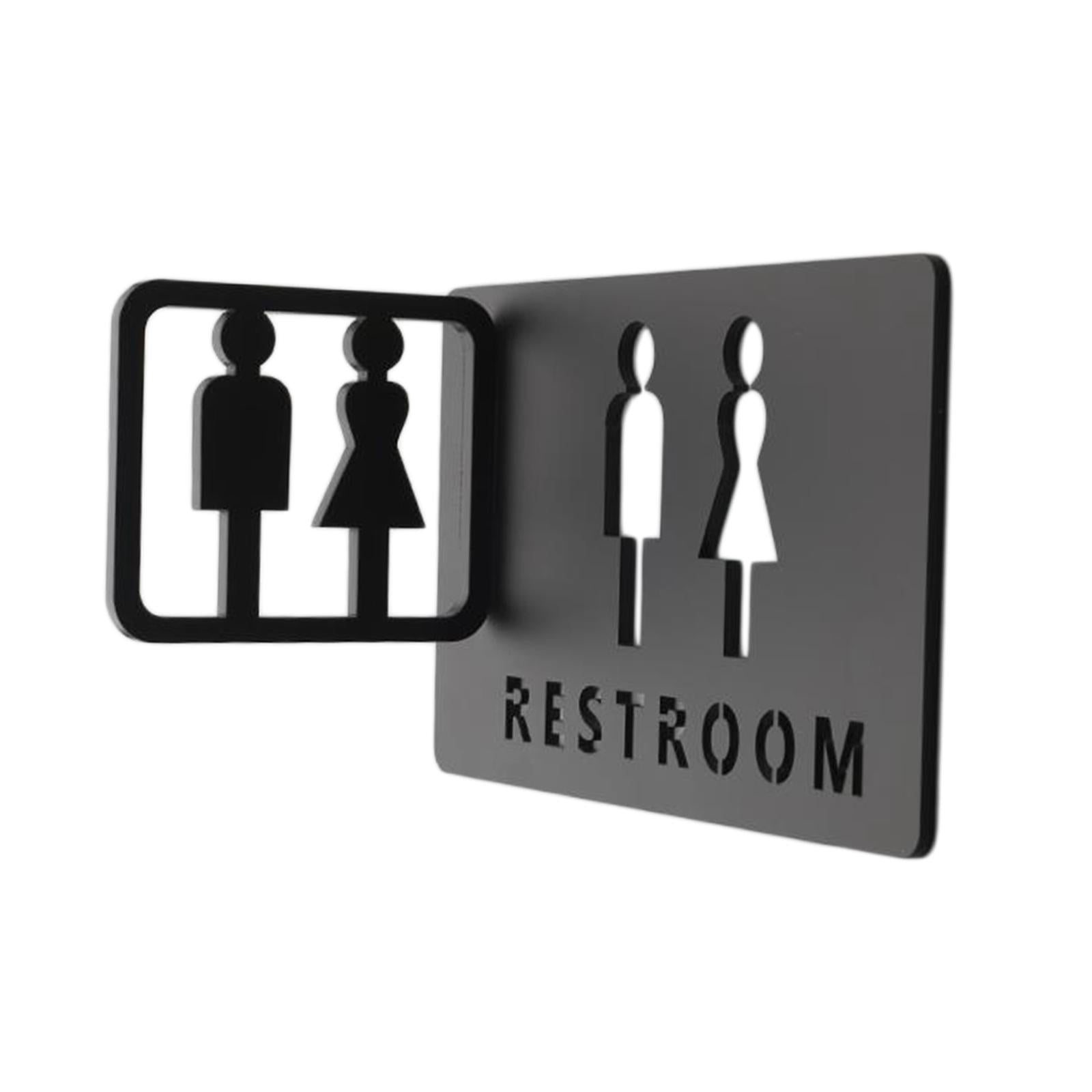 Toilet Symbol Bathroom Sign 3D Bathroom Door Signage for Store Church Hotel