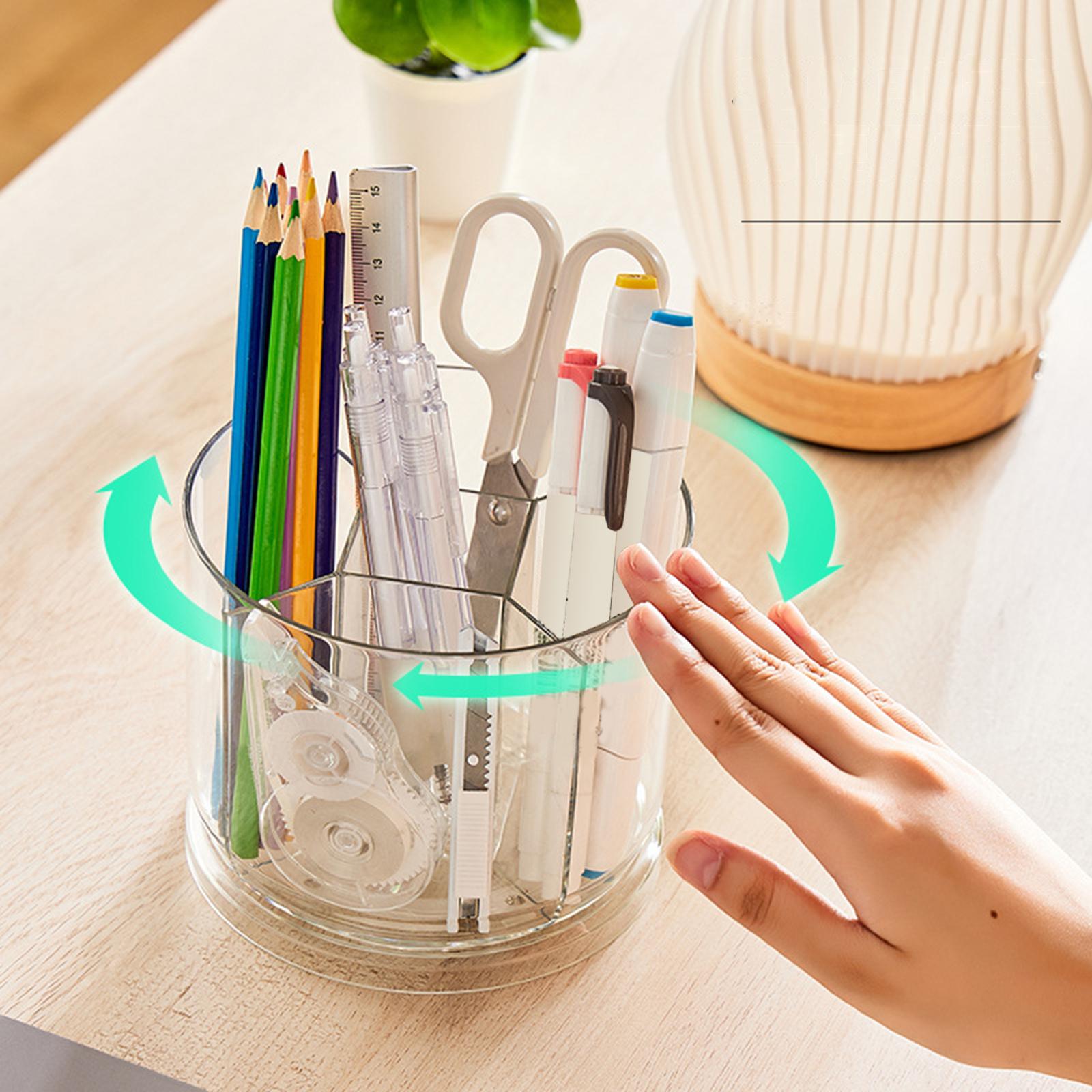 Makeup Brushes Holder Container Storage Box for Office Countertop Eyeliners Clear