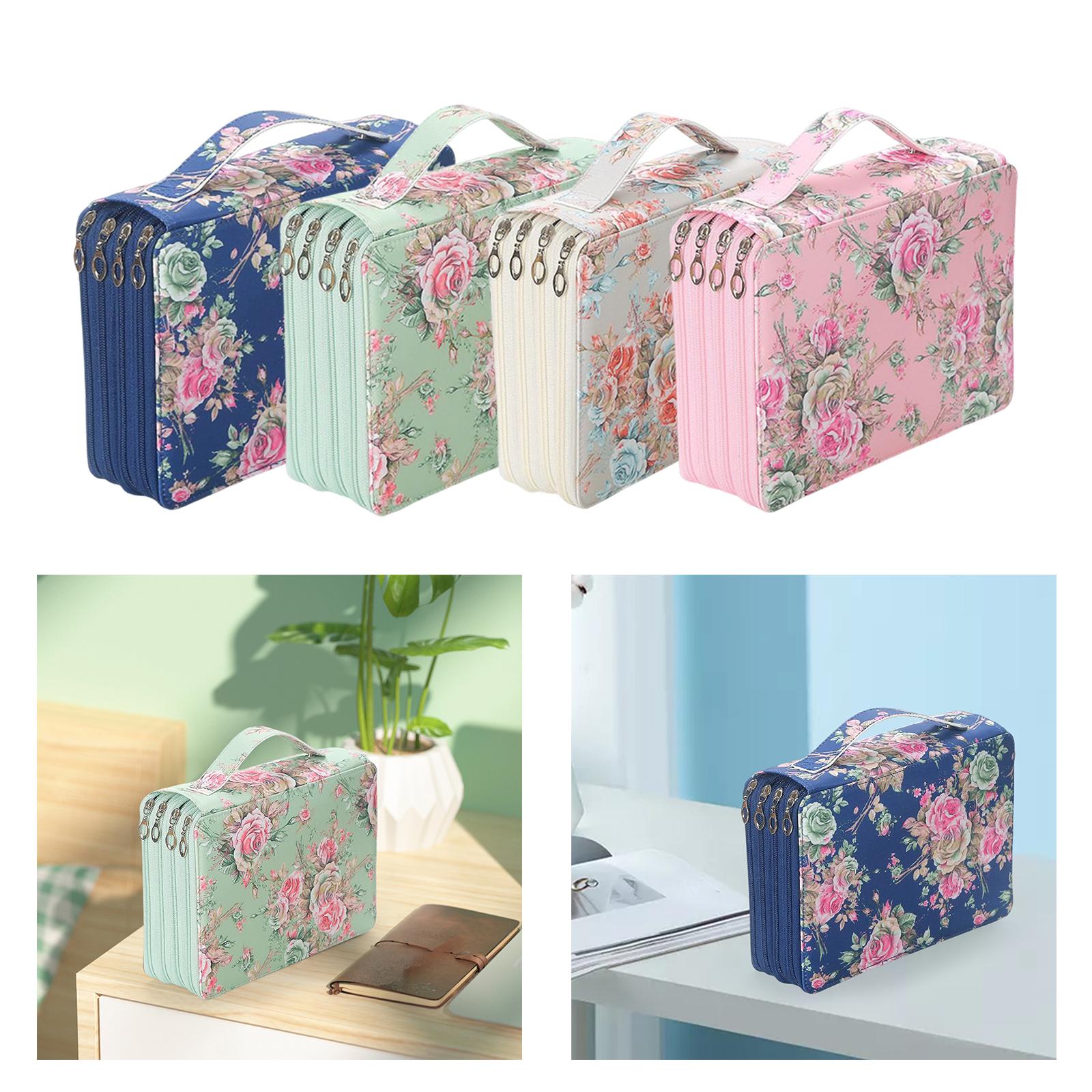 Pencil Case Storage Stationery Organizer Pen Bag Pouch for Pens Markers Blue