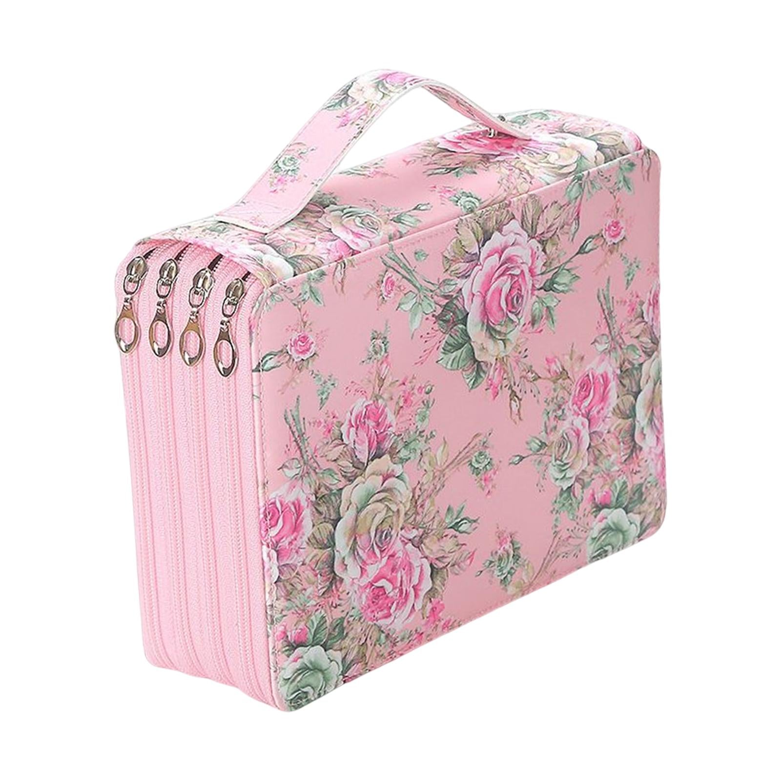 Pencil Case Storage Stationery Organizer Pen Bag Pouch for Pens Markers Pink