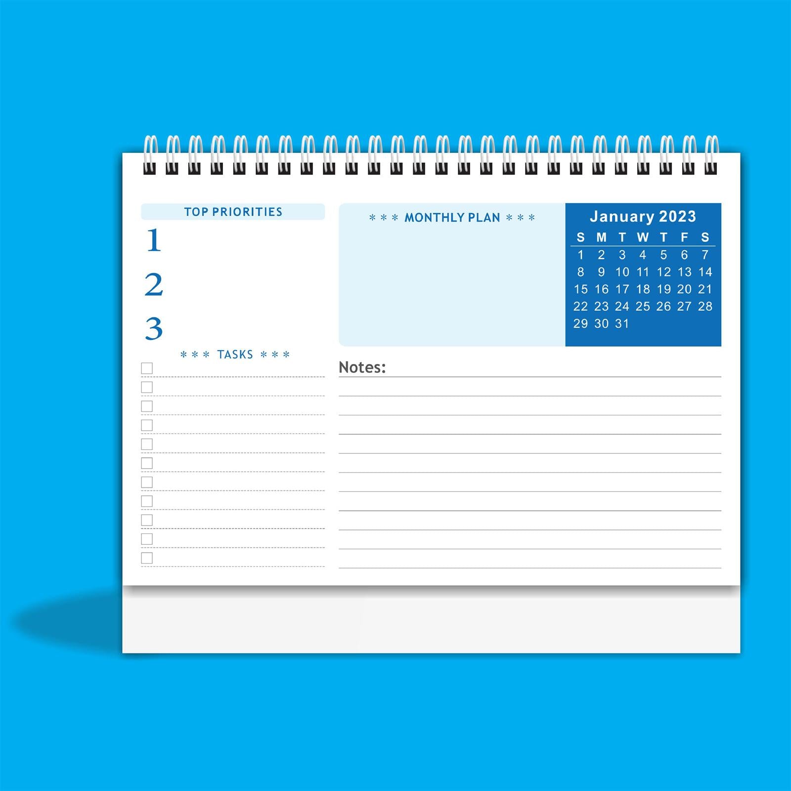 Mini Desk Calendar Monthly Schedule Planner Portable Planner for Tasks E
