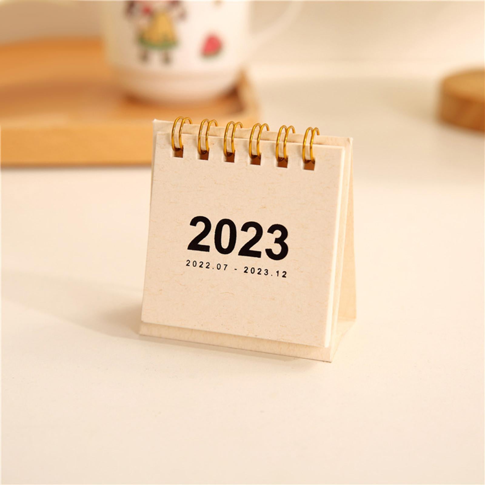 Modern 2023 Desk Calendar Schedule Planner Durable for Student Desktop Home White