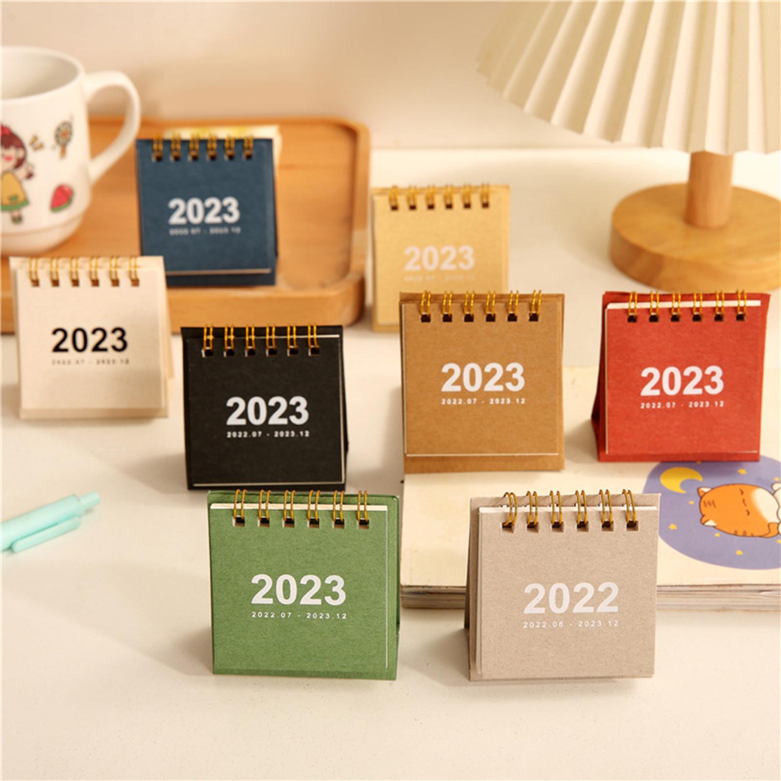 Modern 2023 Desk Calendar Schedule Planner Durable for Student Desktop Home White