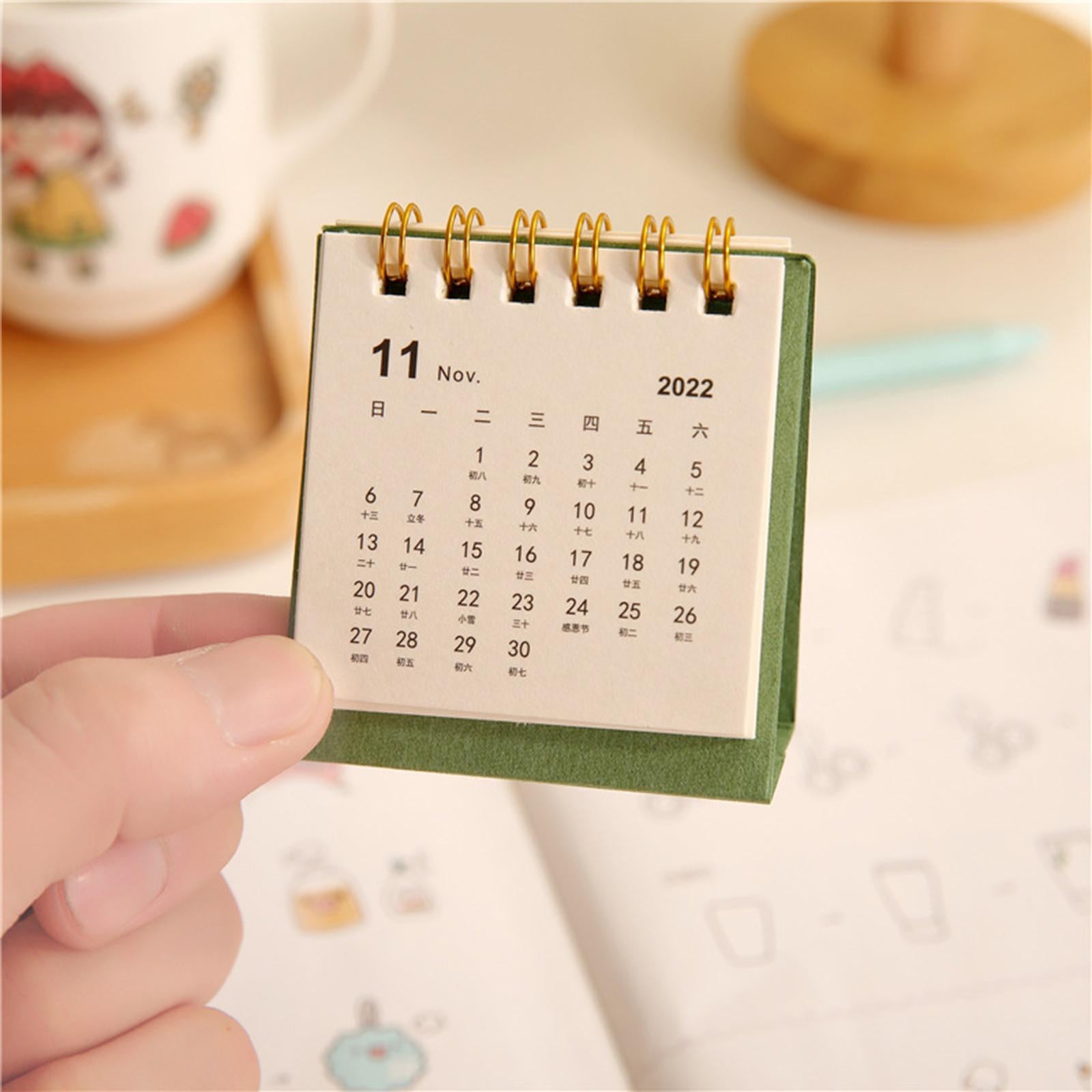 Modern 2023 Desk Calendar Schedule Planner Durable for Student Desktop Home White