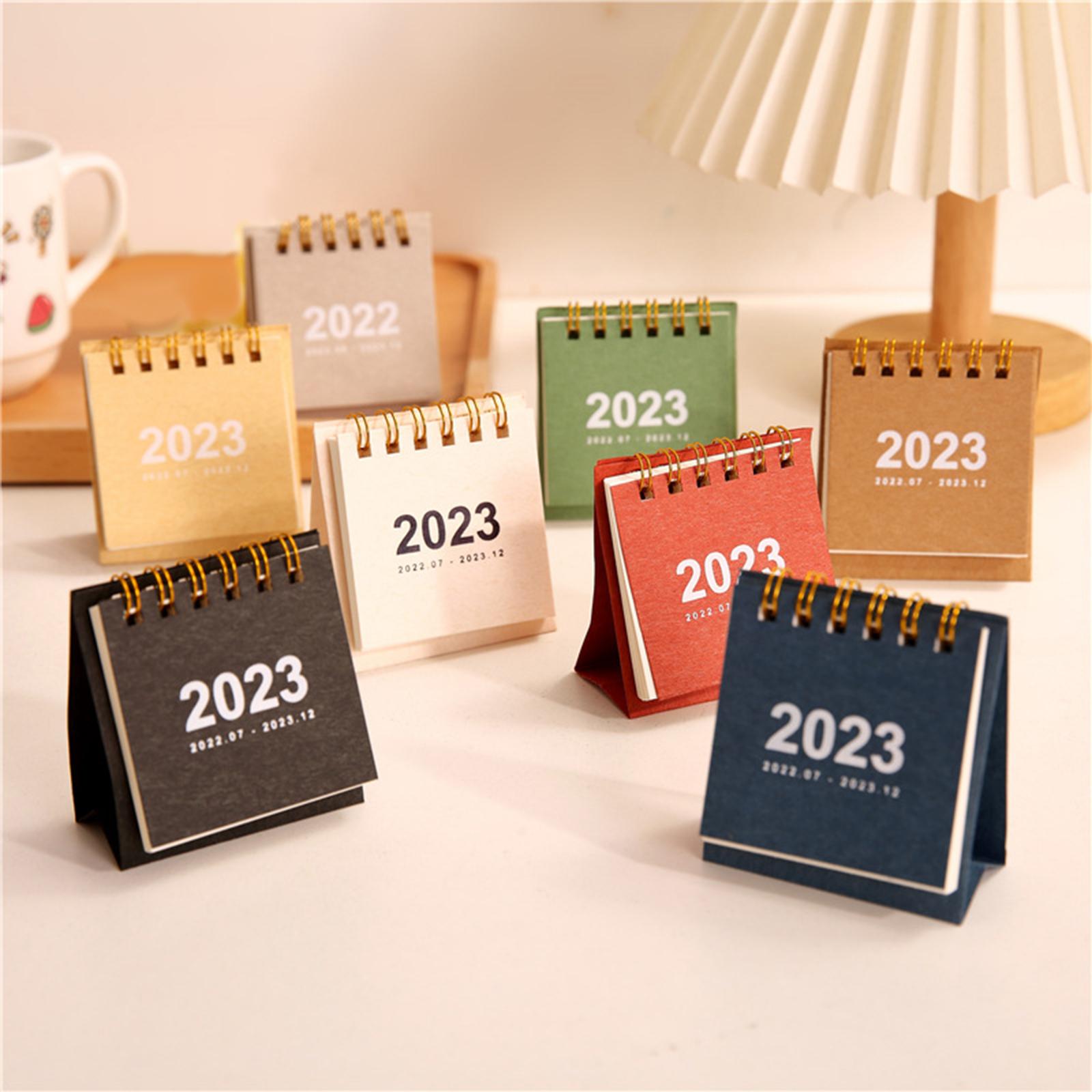 Modern 2023 Desk Calendar Schedule Planner Durable for Student Desktop Home Red