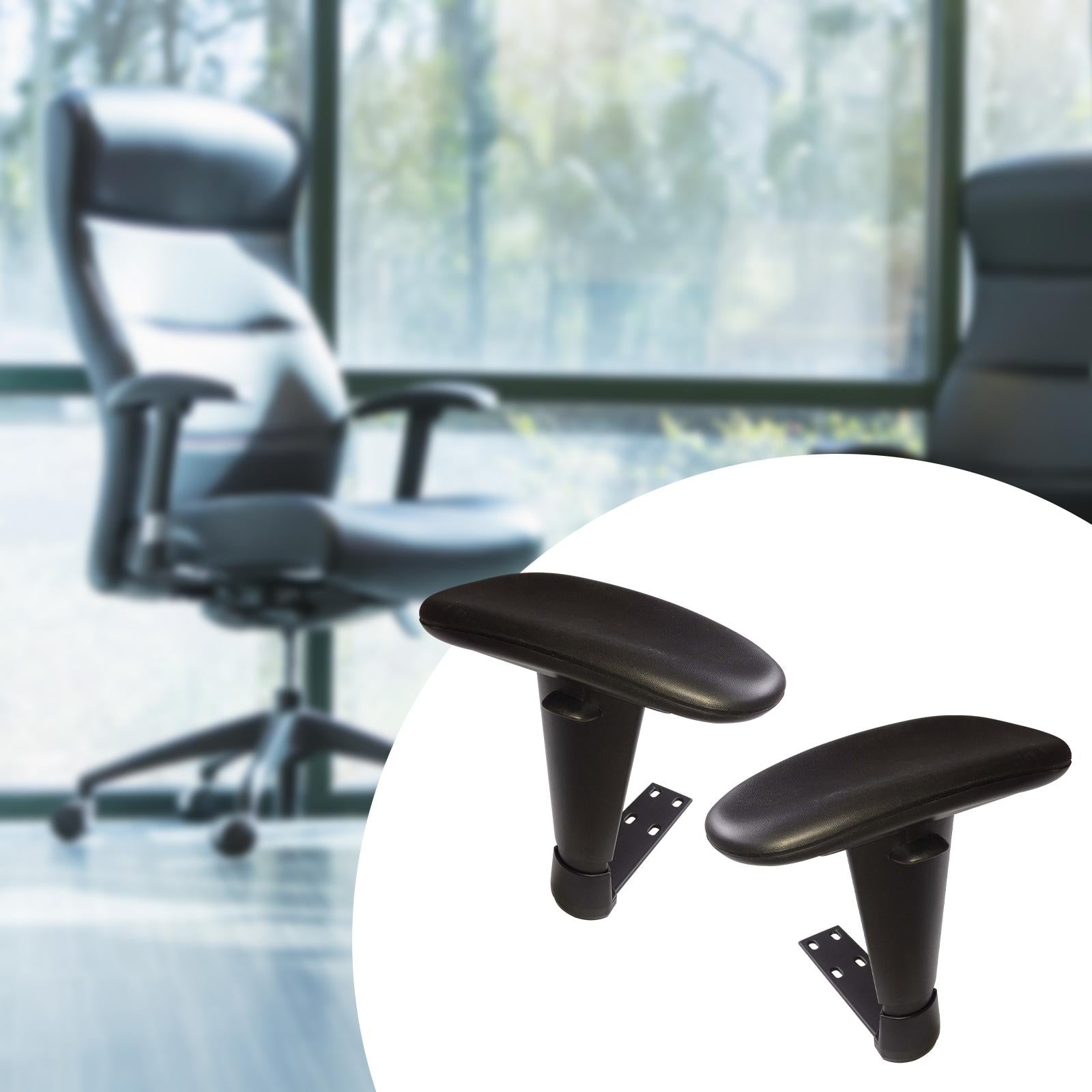 2x Office Chair Armrest Height Adjustable Rotation Armrest for Office Chair