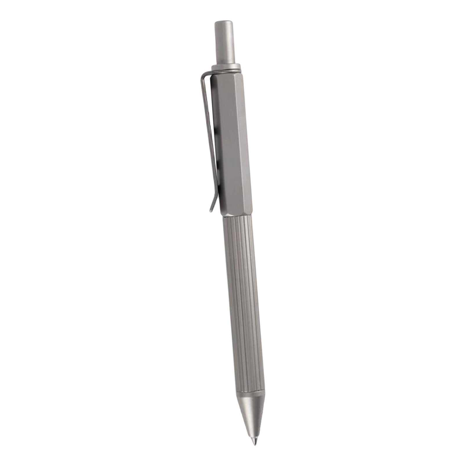 Retractable Ballpoint Pen Titanium Alloy Ball Pen Accs for Writing School