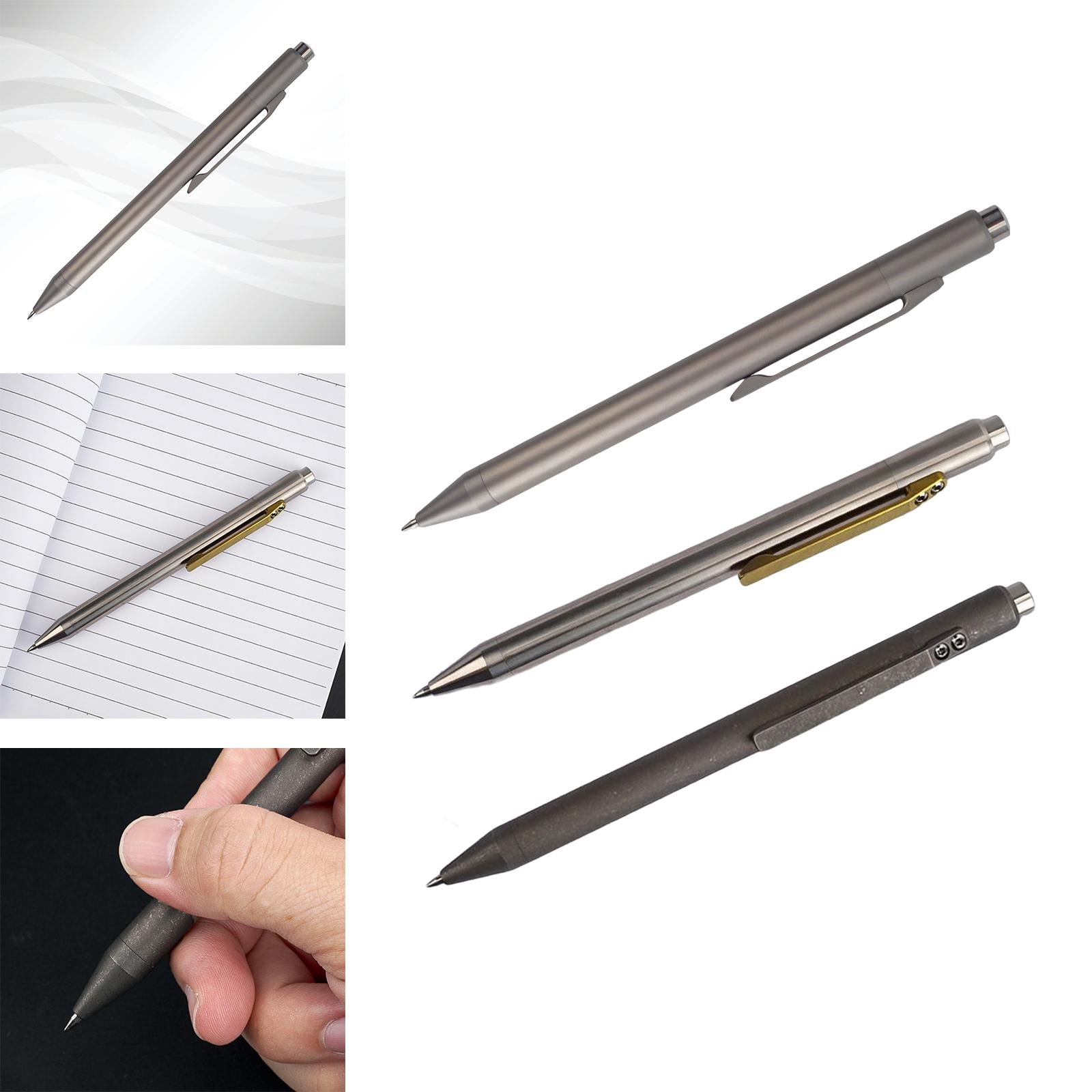 Retractable Ballpoint Pen Titanium Alloy Gift Ball Pen for Women Men School A