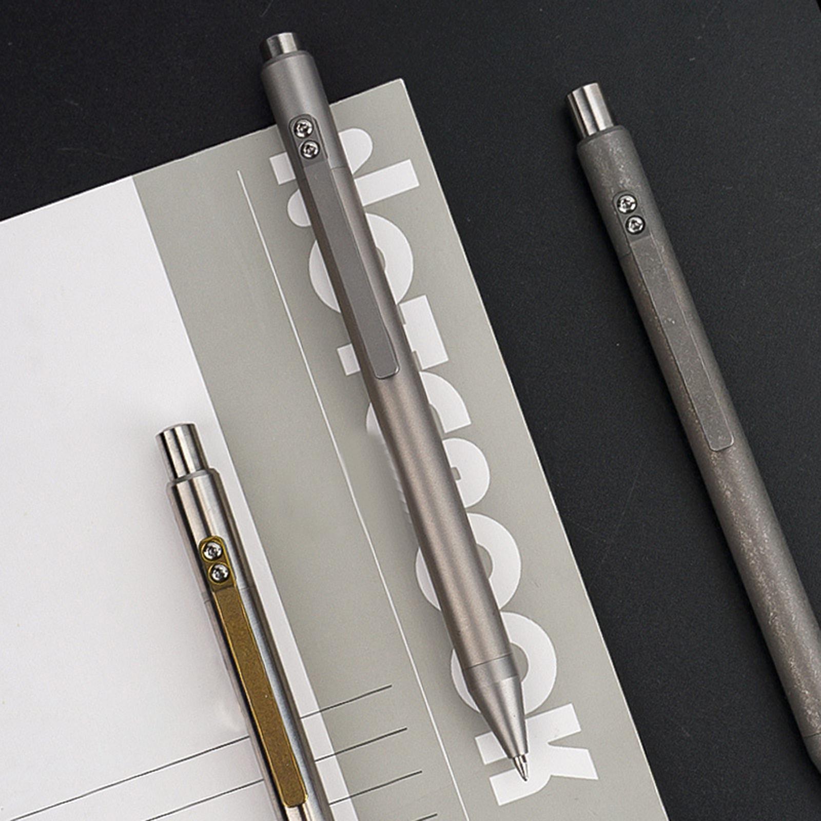 Retractable Ballpoint Pen Titanium Alloy Gift Ball Pen for Women Men School A