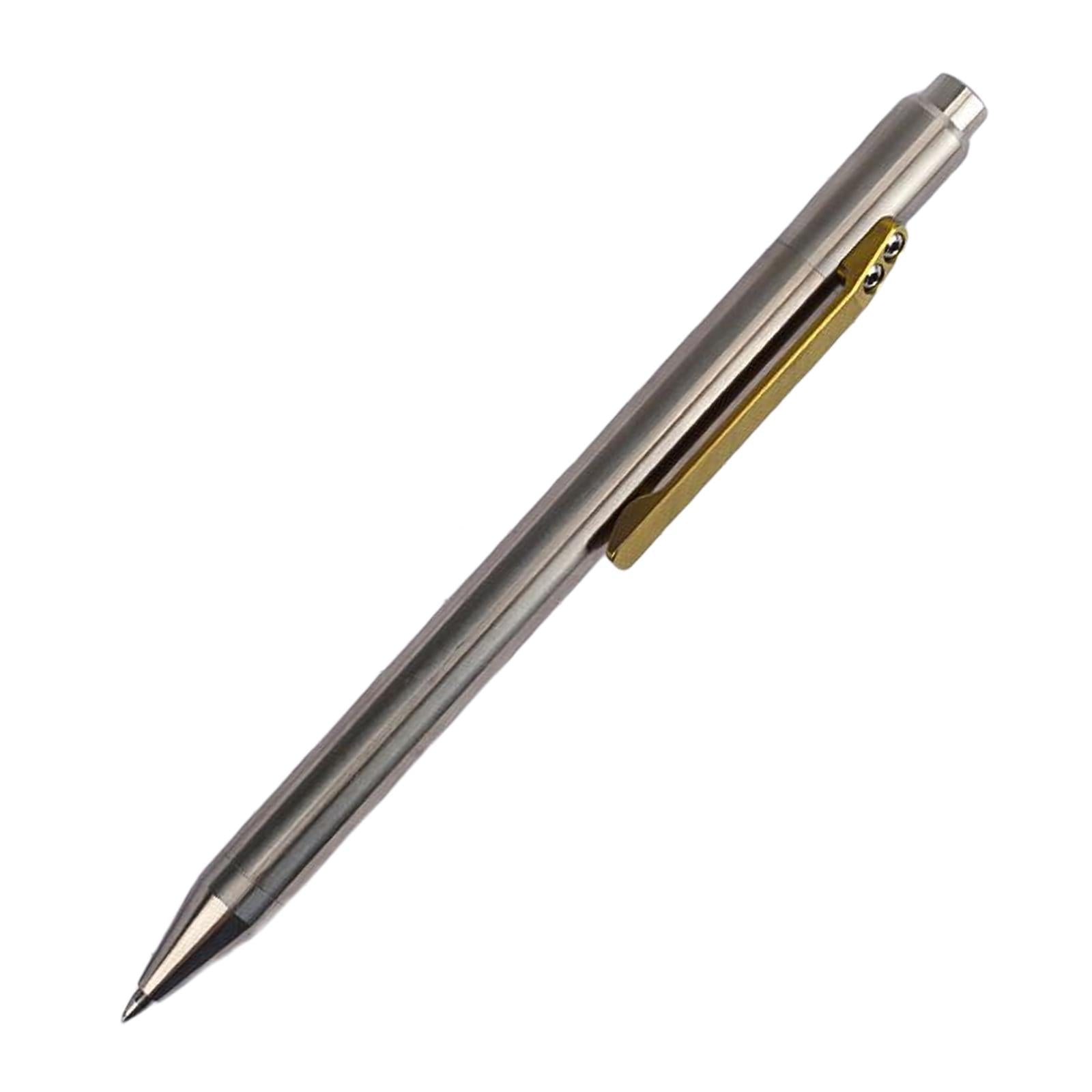 Retractable Ballpoint Pen Titanium Alloy Gift Ball Pen for Women Men School B
