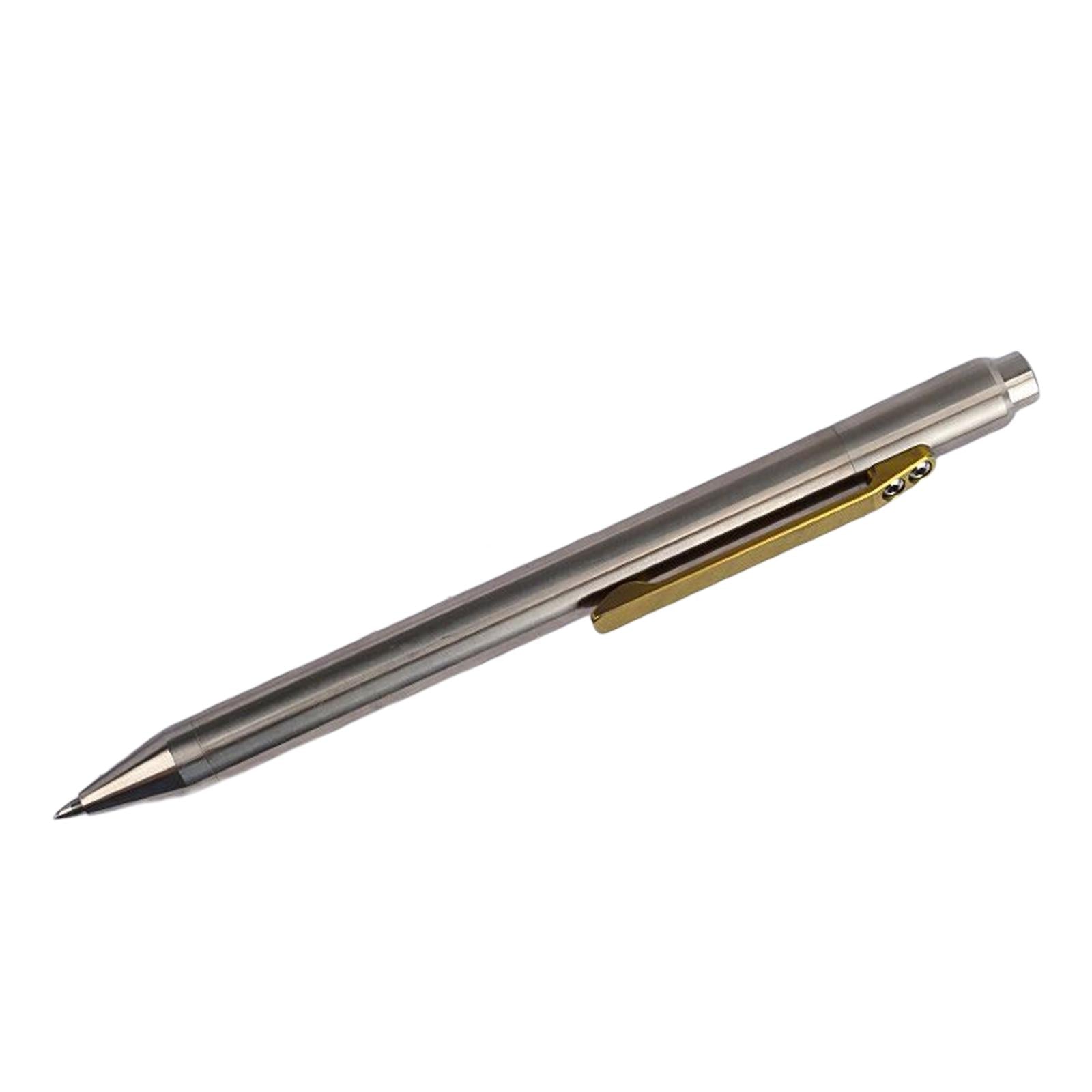 Retractable Ballpoint Pen Titanium Alloy Gift Ball Pen for Women Men School B