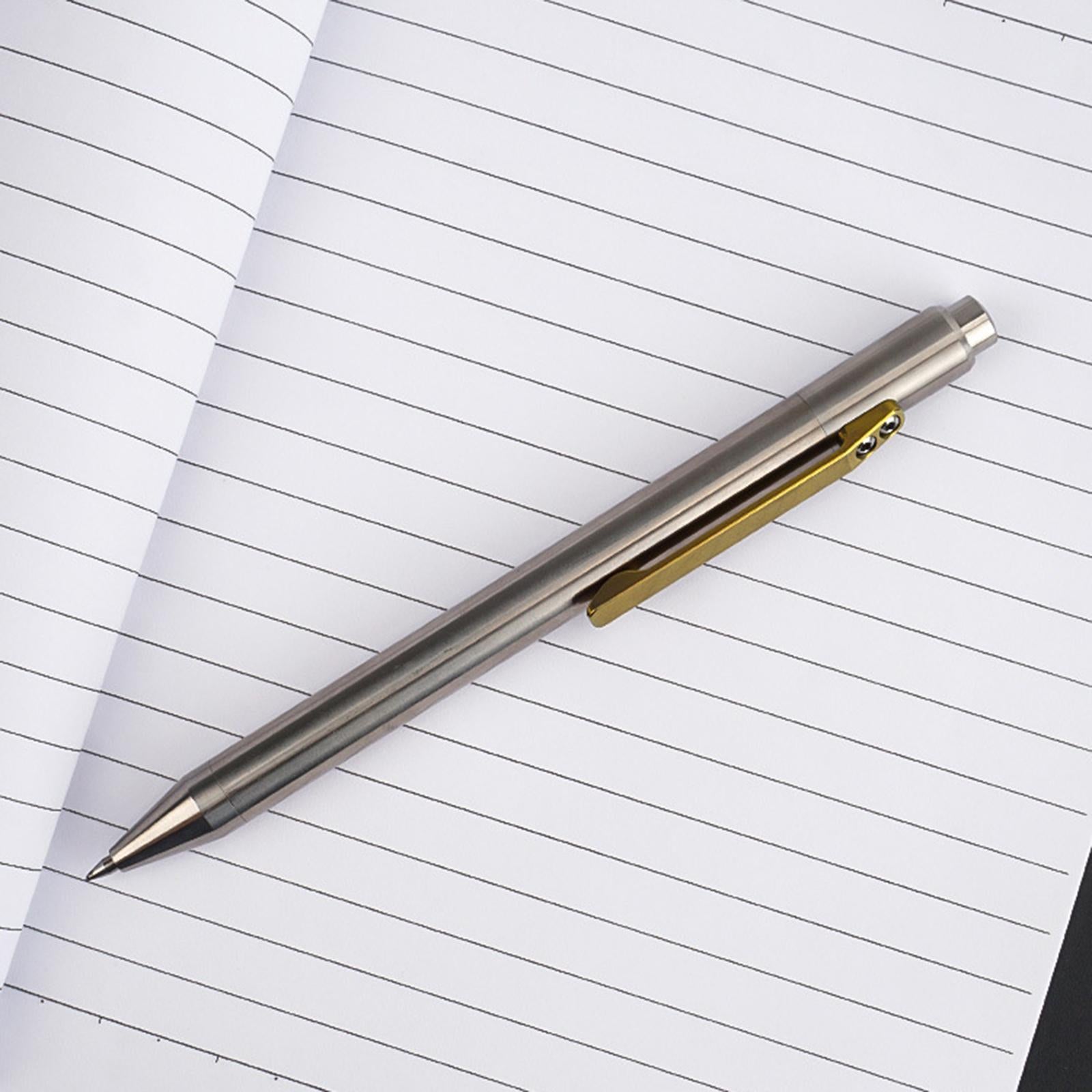 Retractable Ballpoint Pen Titanium Alloy Gift Ball Pen for Women Men School B