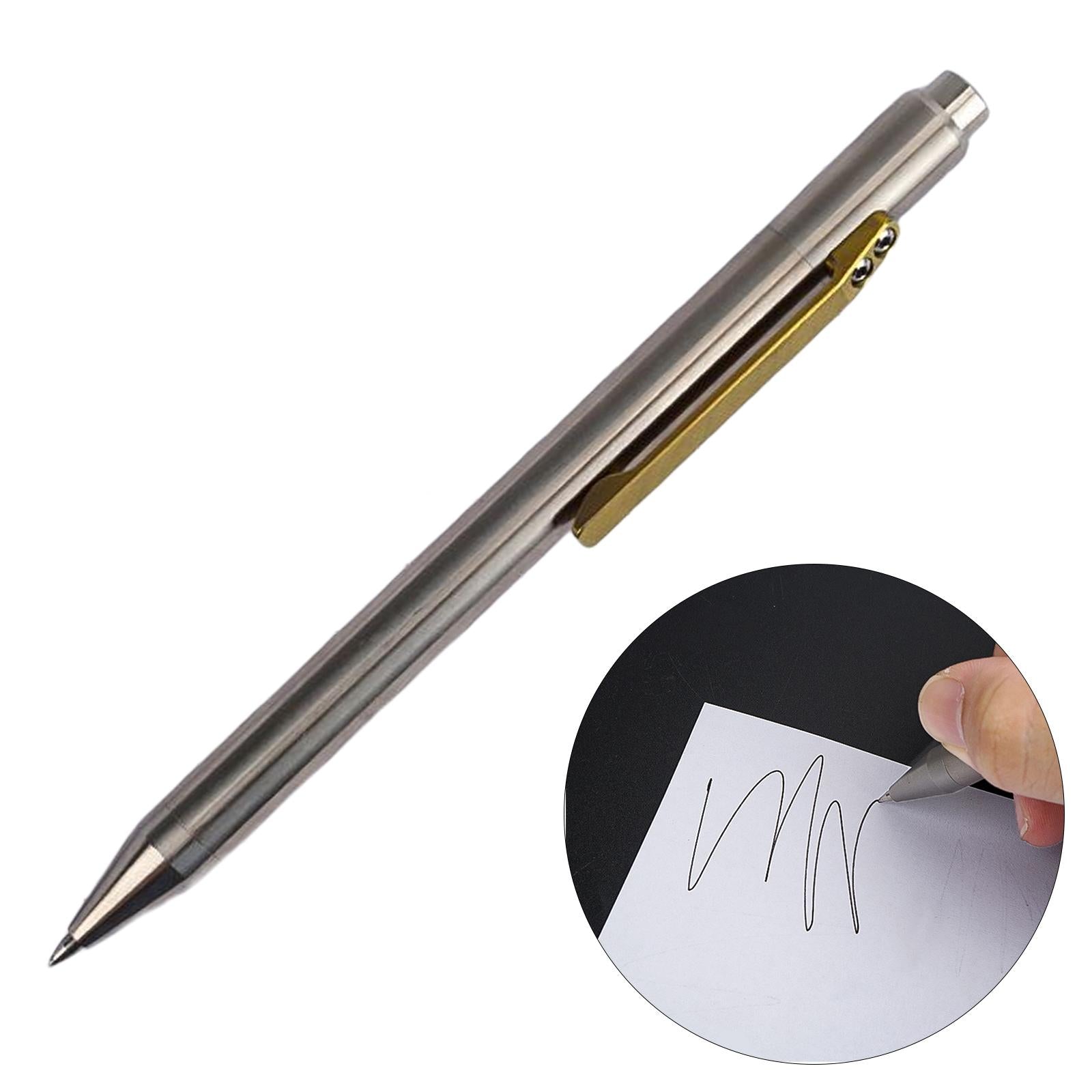 Retractable Ballpoint Pen Titanium Alloy Gift Ball Pen for Women Men School B