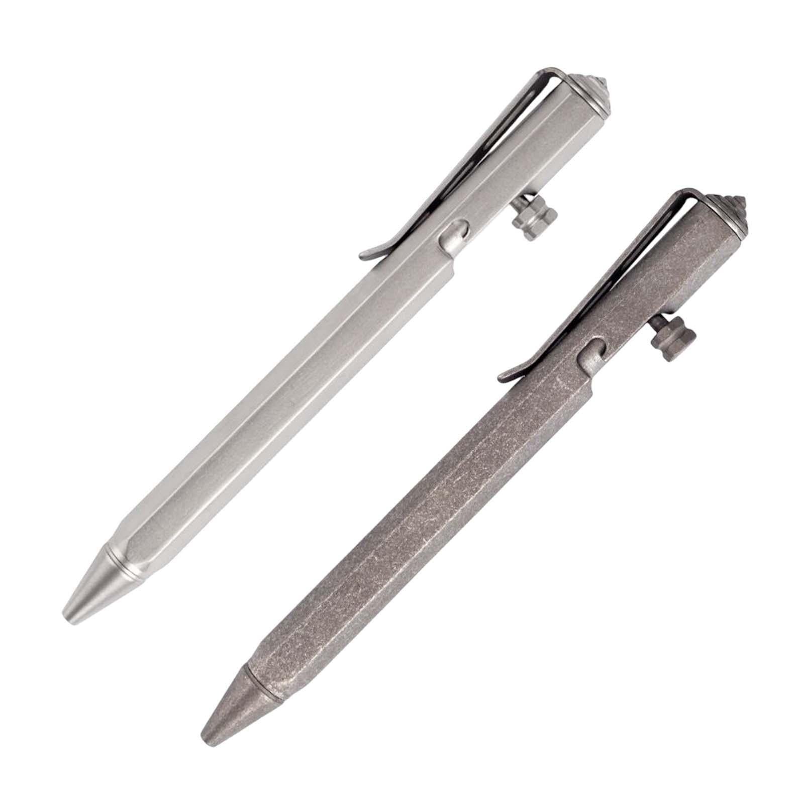 Ballpoint Pen Titanium Alloy Portable EDC Pen Black Ink for Executive School Grey