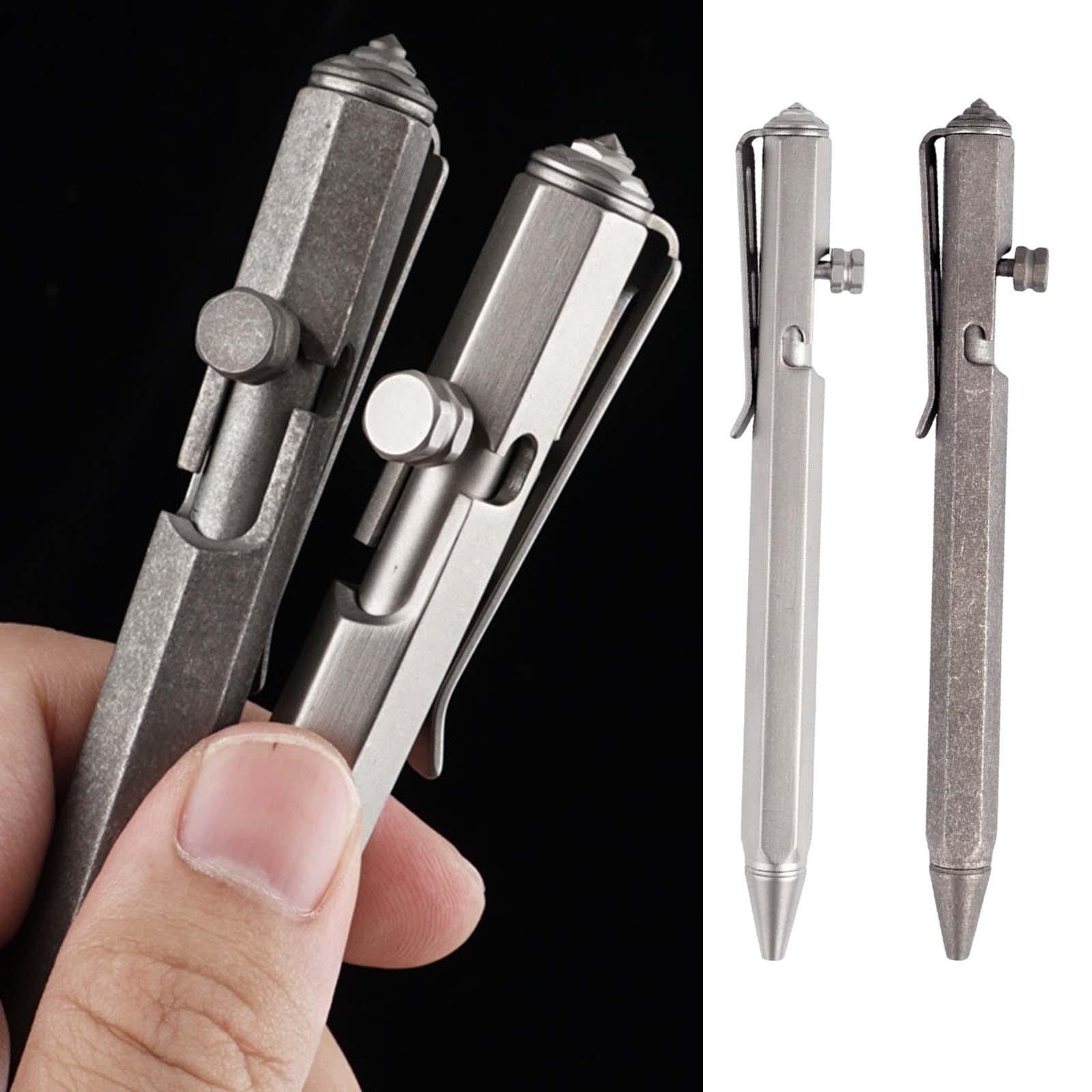 Ballpoint Pen Titanium Alloy Portable EDC Pen Black Ink for Executive School Grey