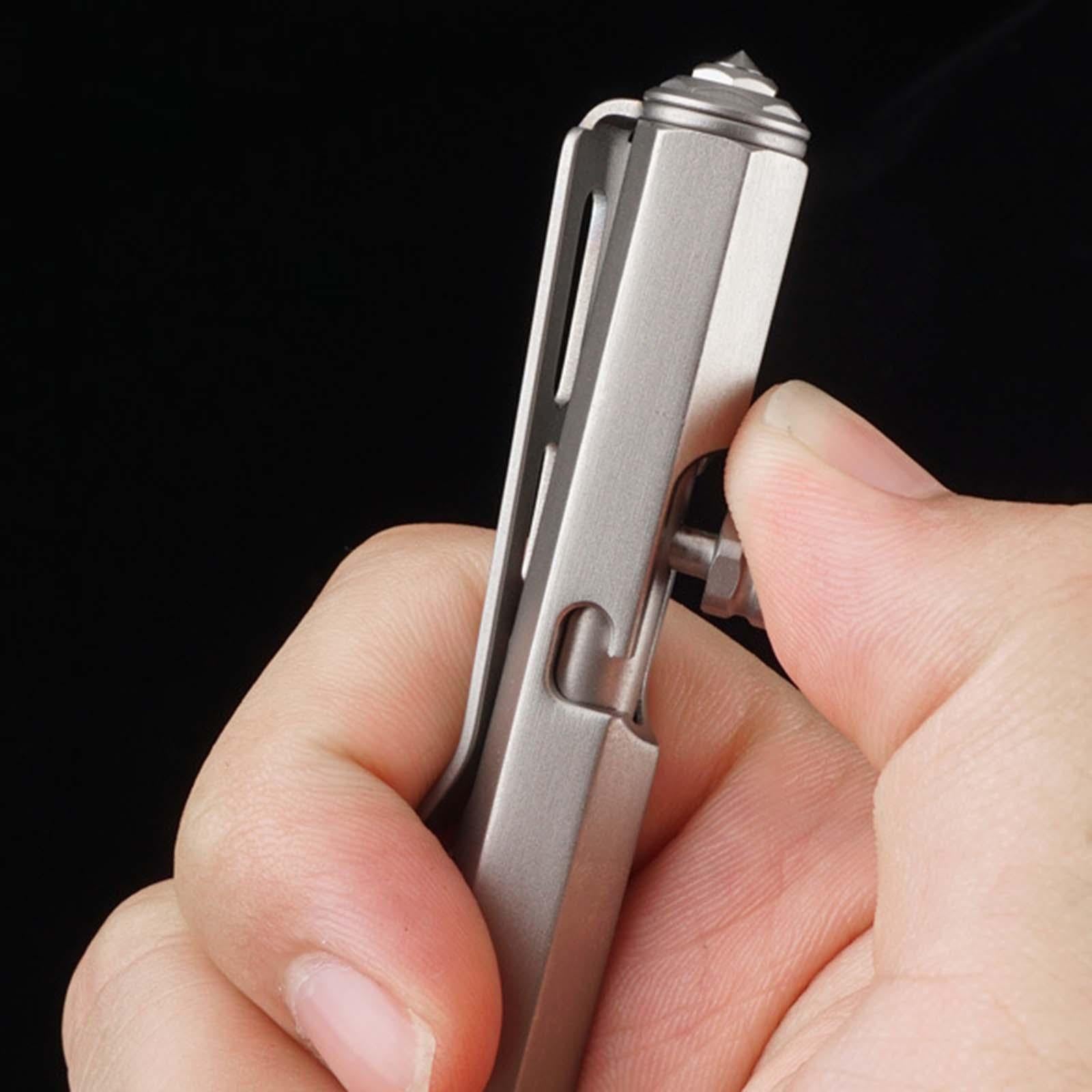 Ballpoint Pen Titanium Alloy Portable EDC Pen Black Ink for Executive School Grey