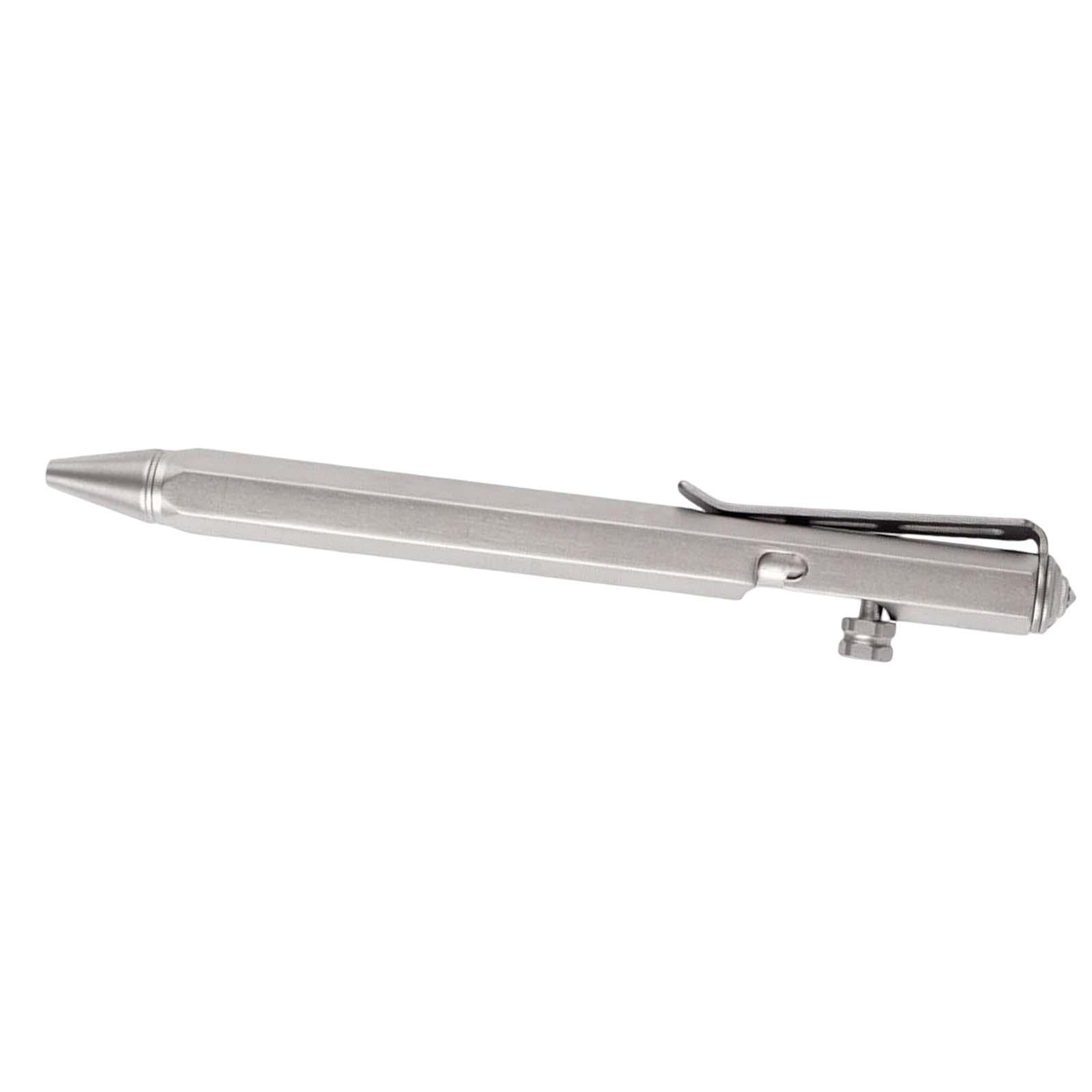 Ballpoint Pen Titanium Alloy Portable EDC Pen Black Ink for Executive School Grey