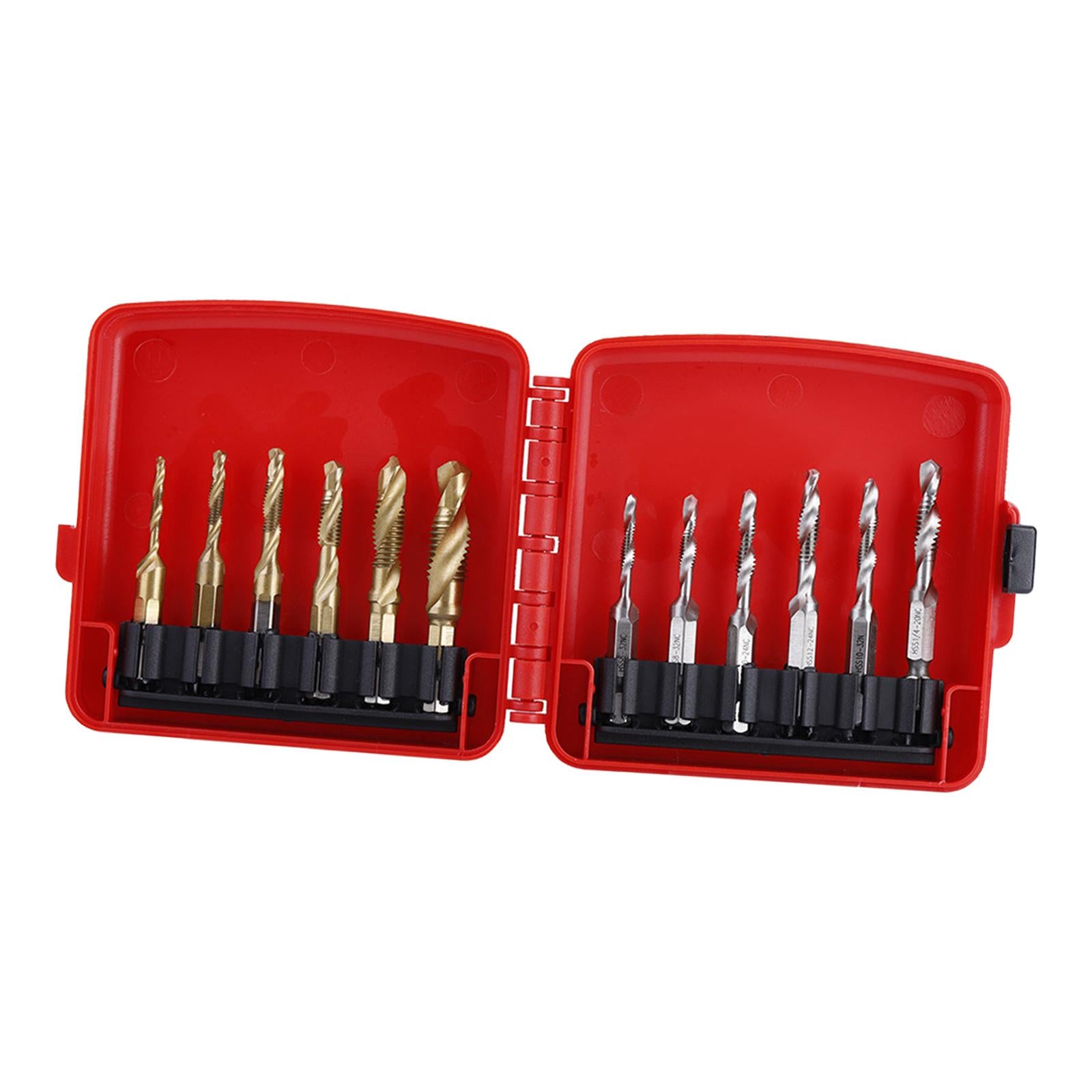 12 Pieces Tap drills bits Metric inch hexes shanks Hand Tools for Deburring