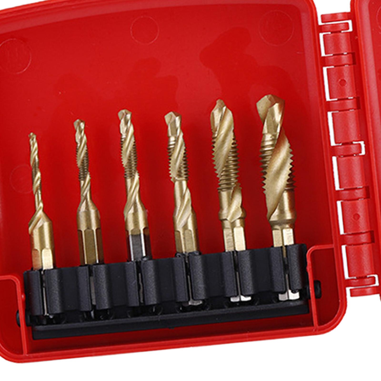 12 Pieces Tap drills bits Metric inch hexes shanks Hand Tools for Deburring