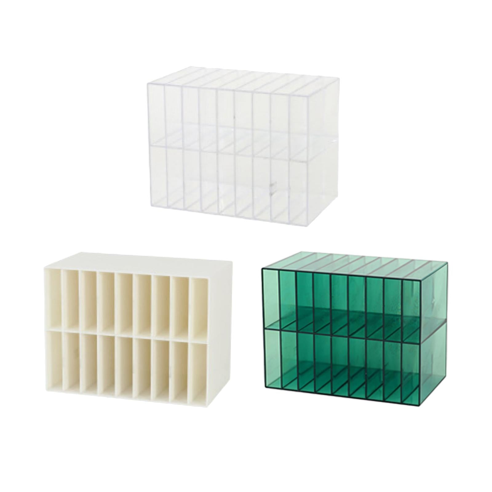 Multifunctional Marker Holder 18 Compartments for Vanity Countertop Bedroom Clear