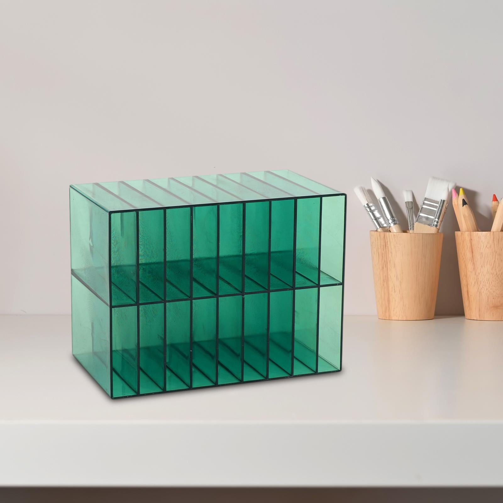 Multifunctional Marker Holder 18 Compartments for Vanity Countertop Bedroom Green