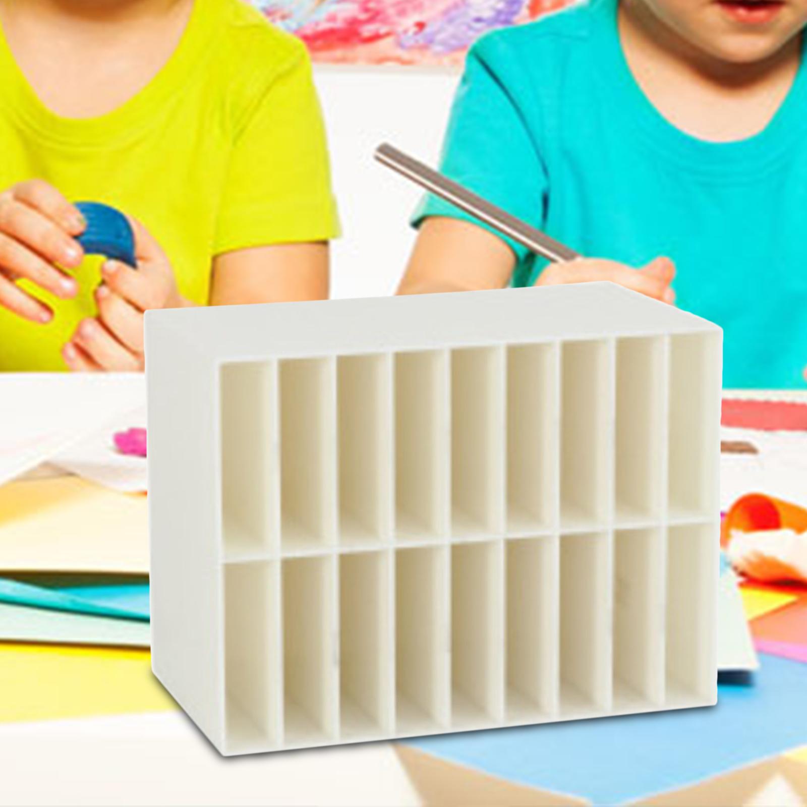 Multifunctional Marker Holder 18 Compartments for Vanity Countertop Bedroom White