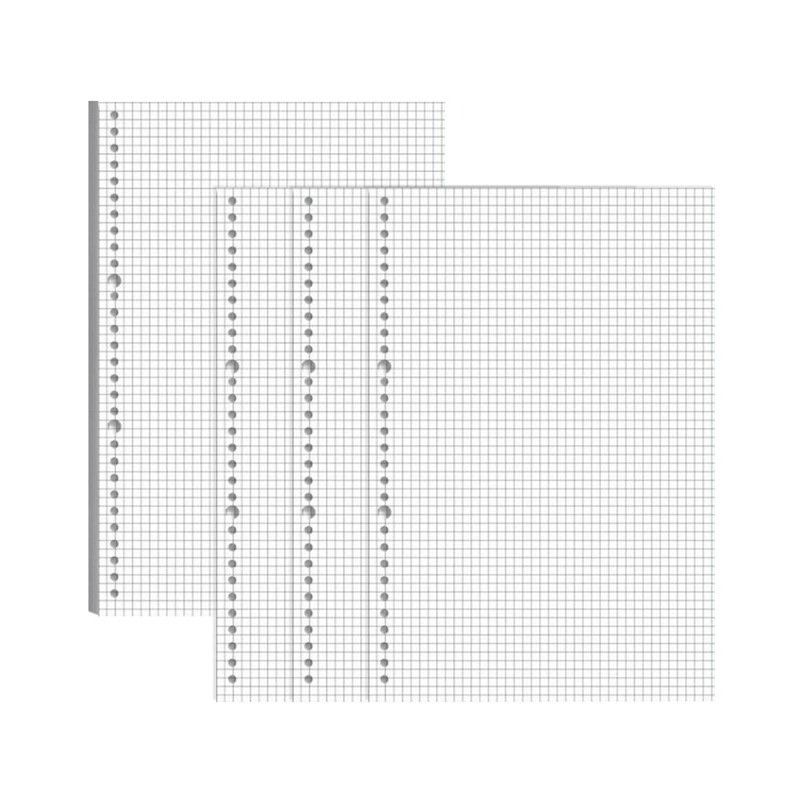 Refill Paper 60 Sheets Accessories Detachable for Binder Organizer Journals A4 Grid