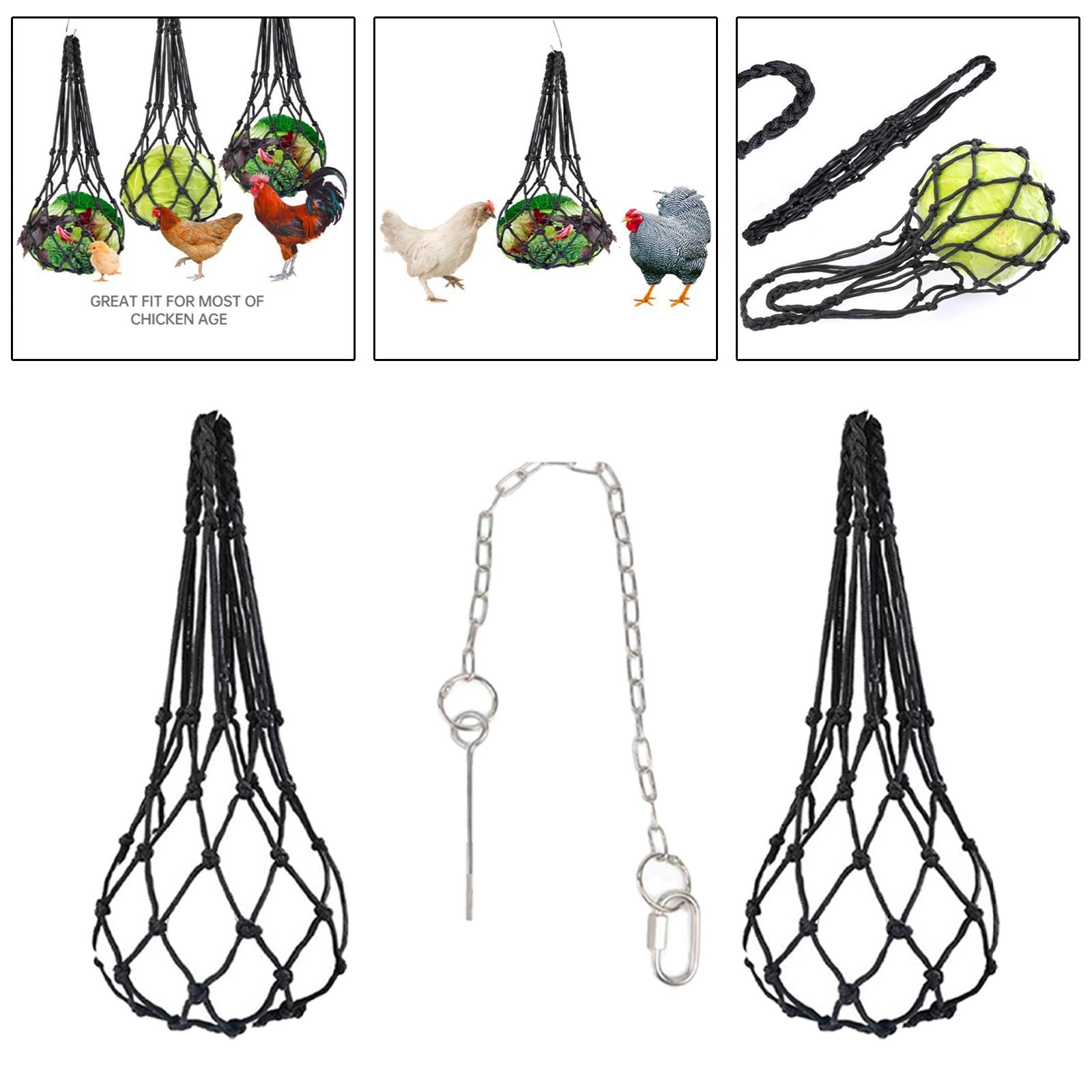 Vegetable Feeder String Bag Coop Toy Feeding Net Bag Chicken Accessories Net Bag