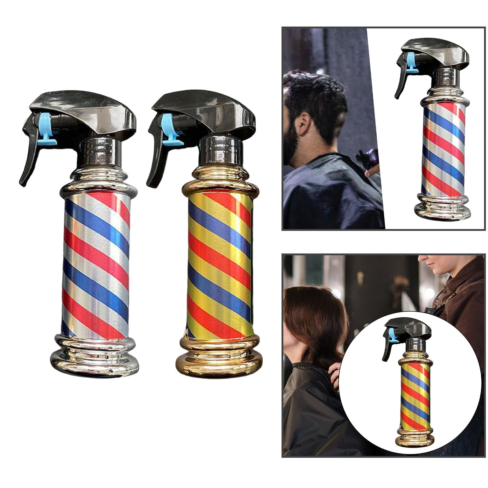 Multifunctional Barber Spray Bottle Retro Stripes for Salon Barber Studio Grey