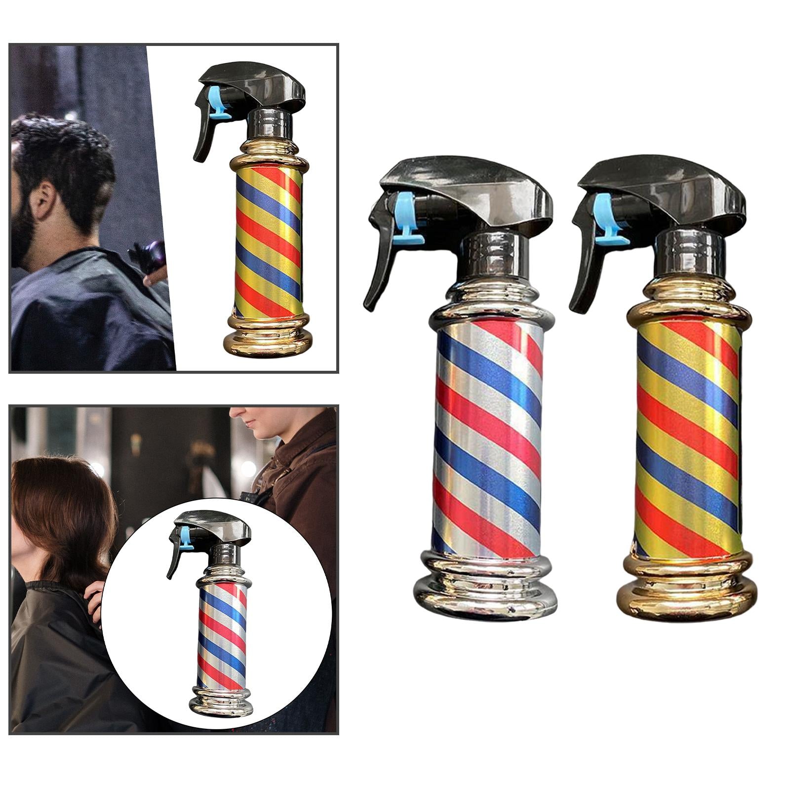 Multifunctional Barber Spray Bottle Retro Stripes for Salon Barber Studio Grey
