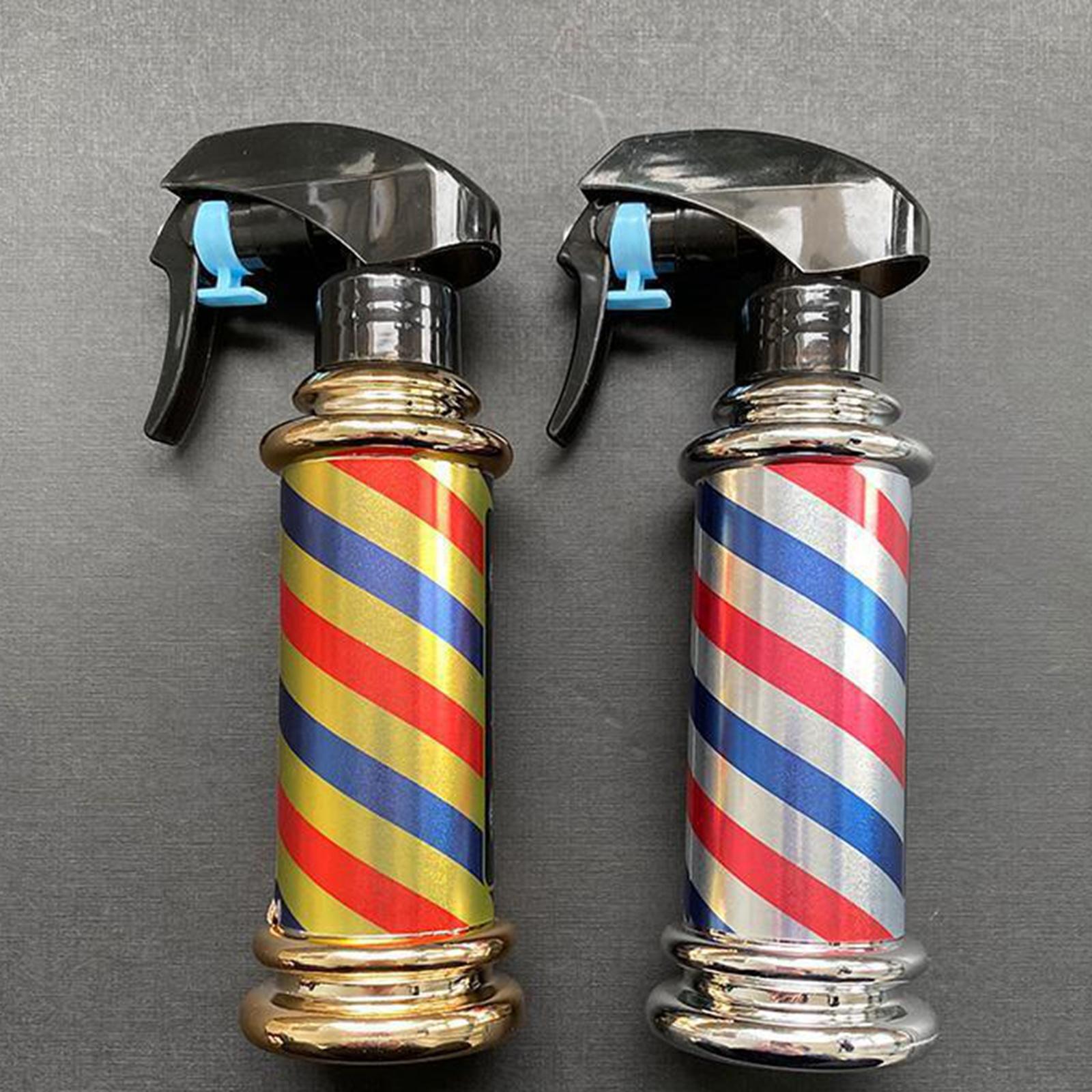 Multifunctional Barber Spray Bottle Retro Stripes for Salon Barber Studio Golden