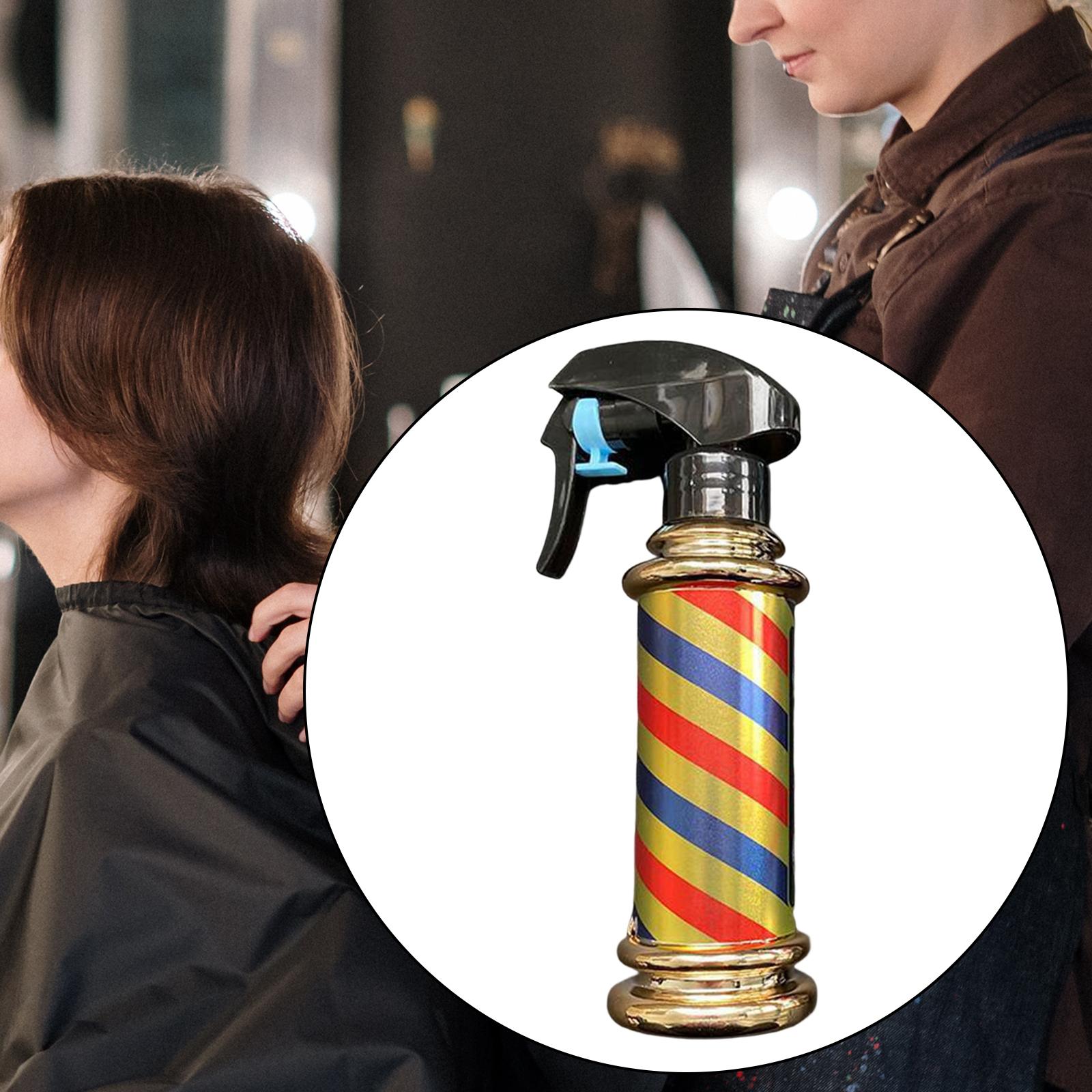 Multifunctional Barber Spray Bottle Retro Stripes for Salon Barber Studio Golden