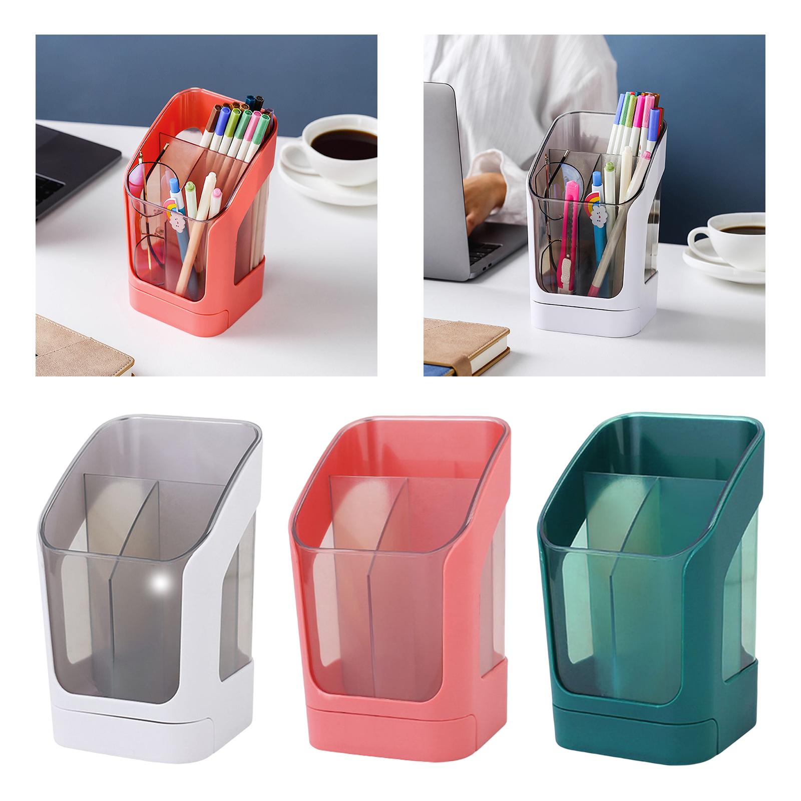Desktop Organizer Divider Cosmetic Tools Holder Cup for Home Desk Vanity White