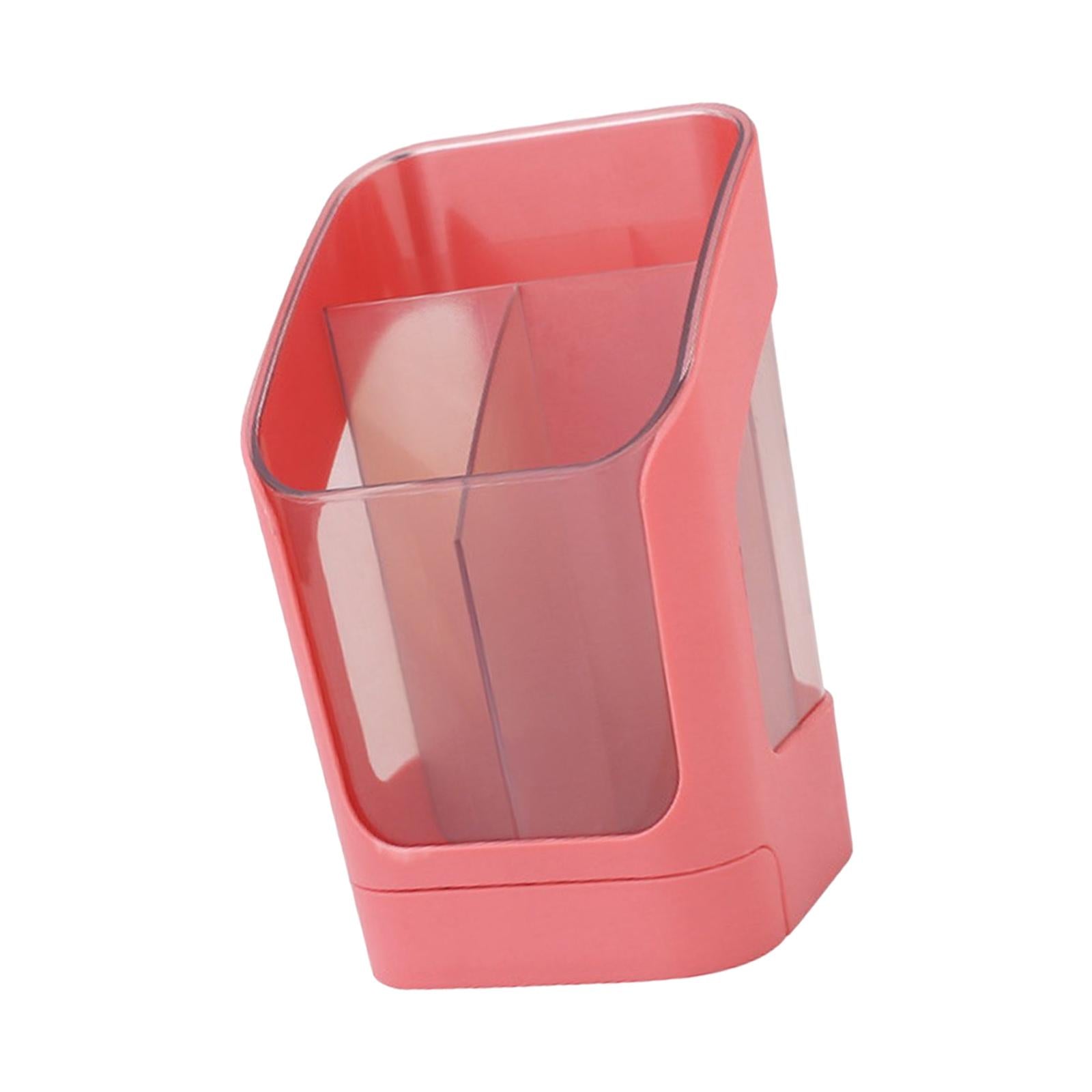 Desktop Organizer Divider Cosmetic Tools Holder Cup for Home Desk Vanity Pink