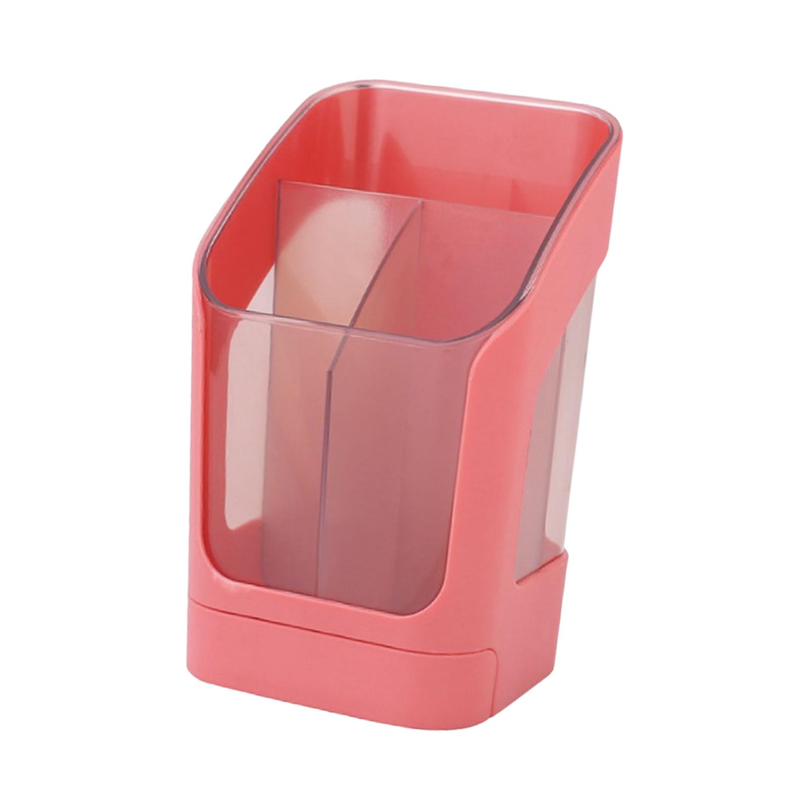 Desktop Organizer Divider Cosmetic Tools Holder Cup for Home Desk Vanity Pink