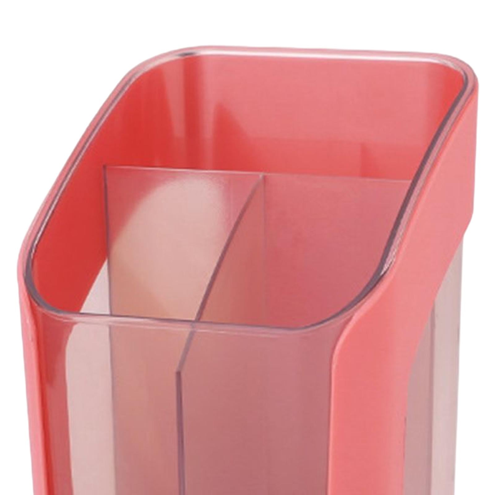 Desktop Organizer Divider Cosmetic Tools Holder Cup for Home Desk Vanity Pink