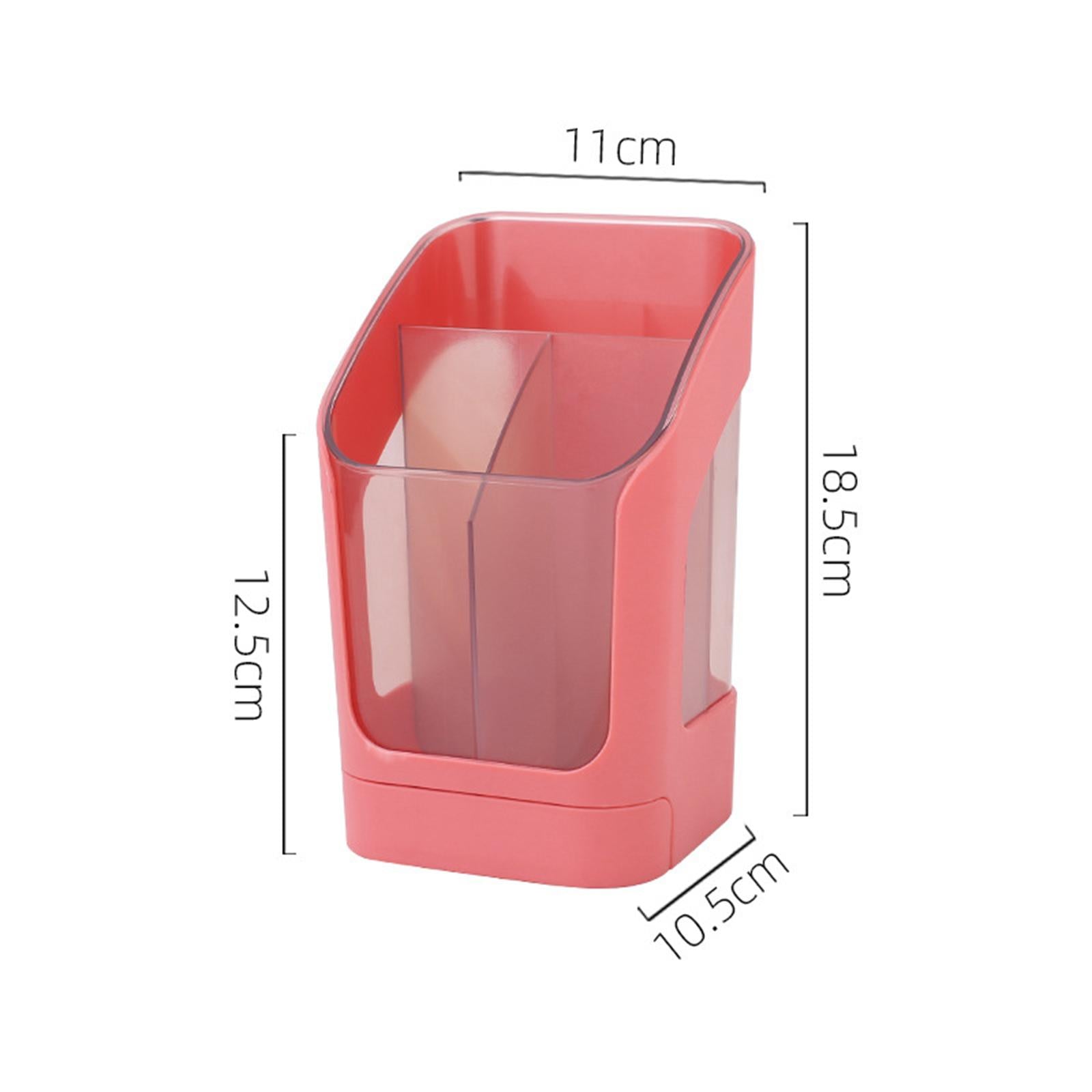 Desktop Organizer Divider Cosmetic Tools Holder Cup for Home Desk Vanity Pink