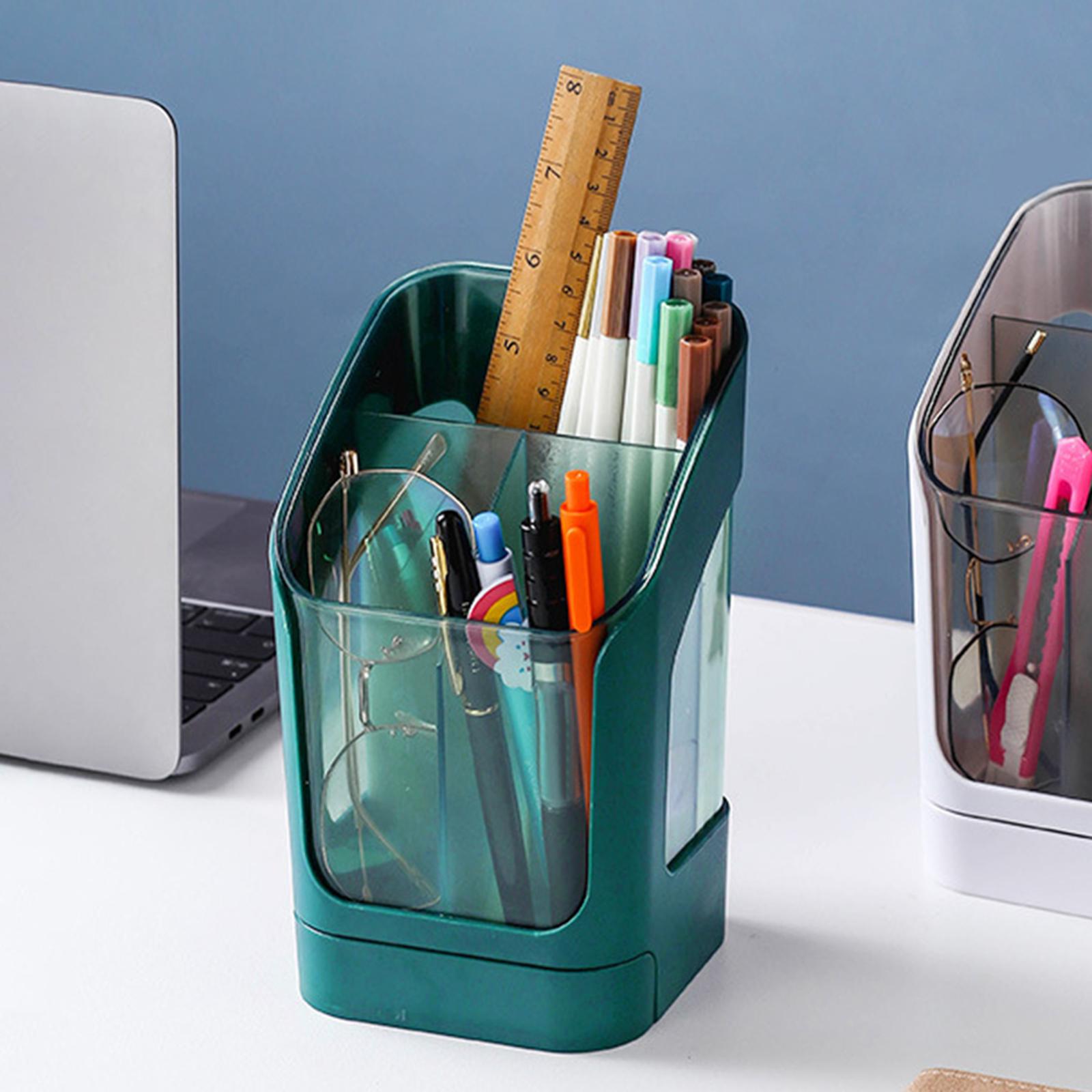 Desktop Organizer Divider Cosmetic Tools Holder Cup for Home Desk Vanity Green