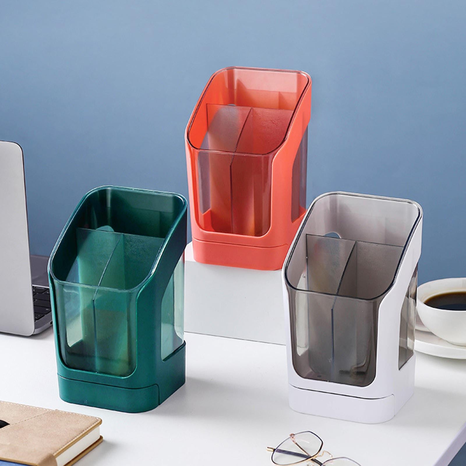 Desktop Organizer Divider Cosmetic Tools Holder Cup for Home Desk Vanity Green