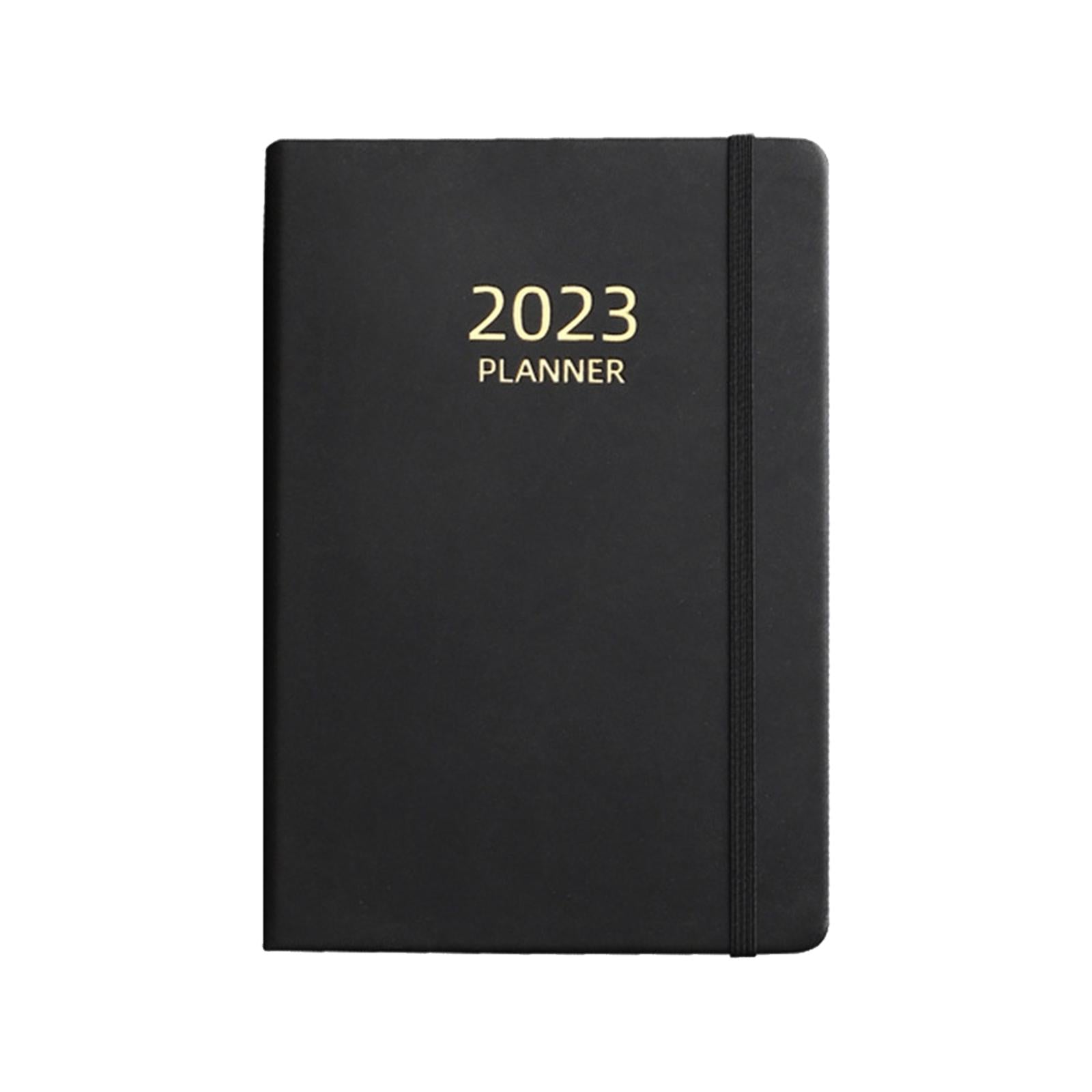 A5 Diary Notebook Journals Notebook 2023 Monthly Planner Notepad Thick Paper Black