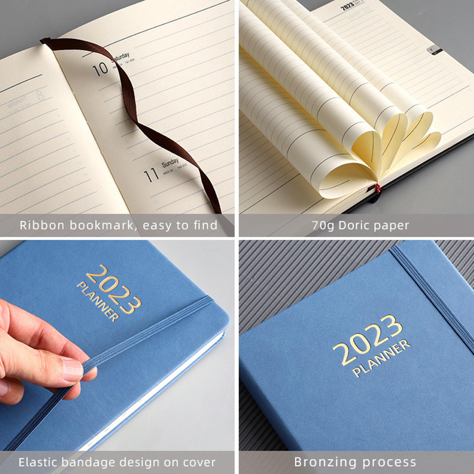 A5 Diary Notebook Journals Notebook 2023 Monthly Planner Notepad Thick Paper Blue