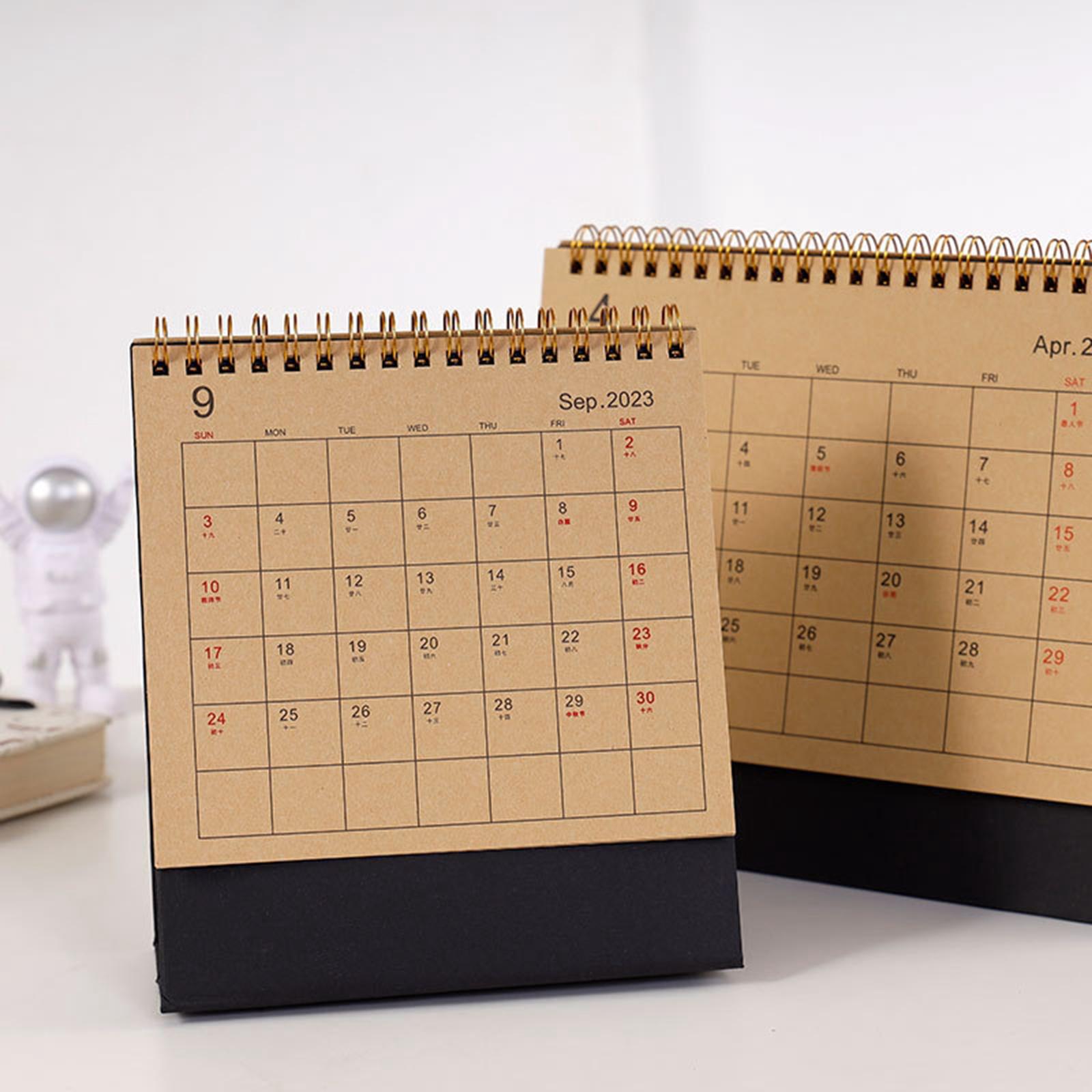 Daily Flip Calendar Yearly Calendar Planner Desktop for ideas Meetings Small and Black