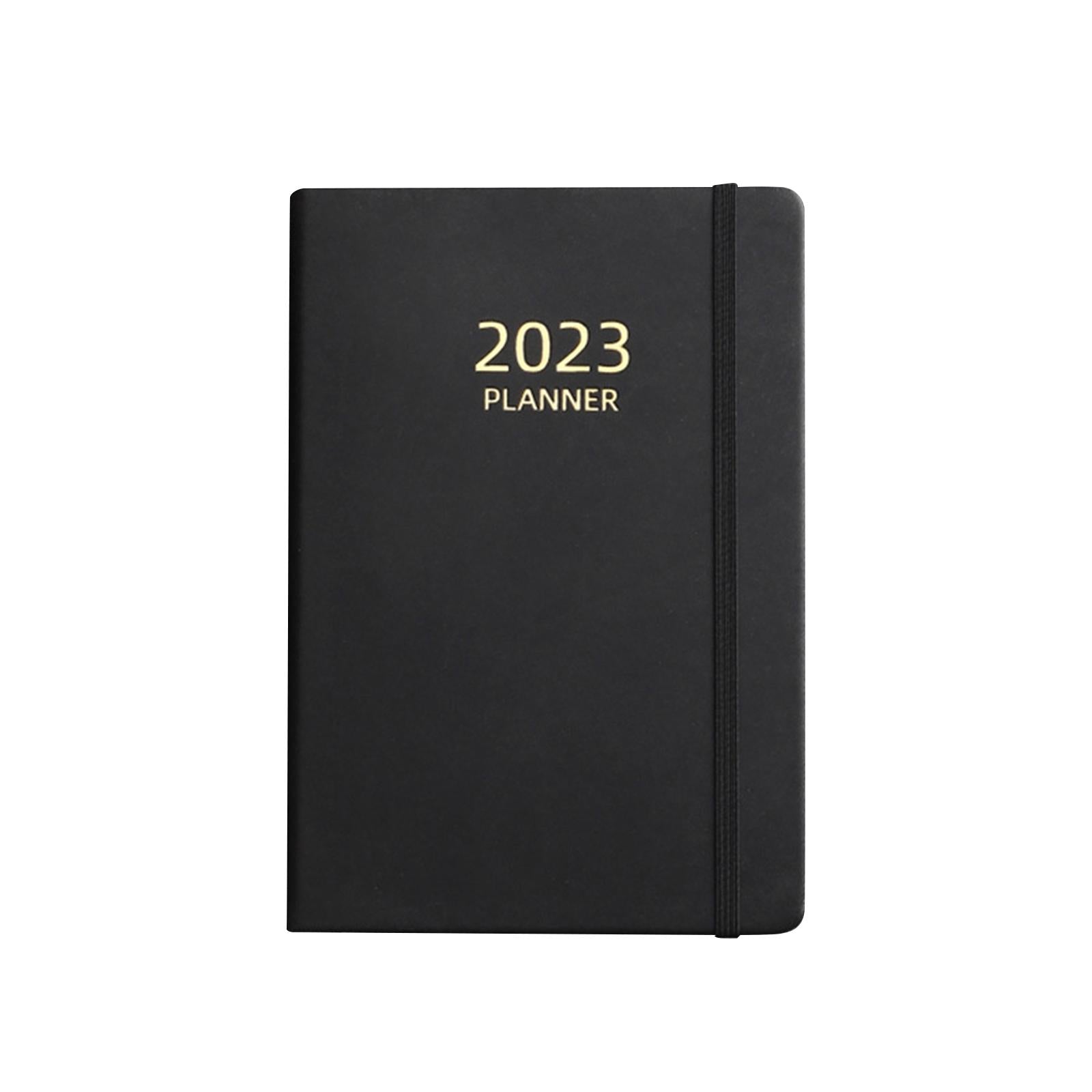 A5 Notebook Planner Journal Notebook 2023 Weekly Planner Notepads PU Cover Black