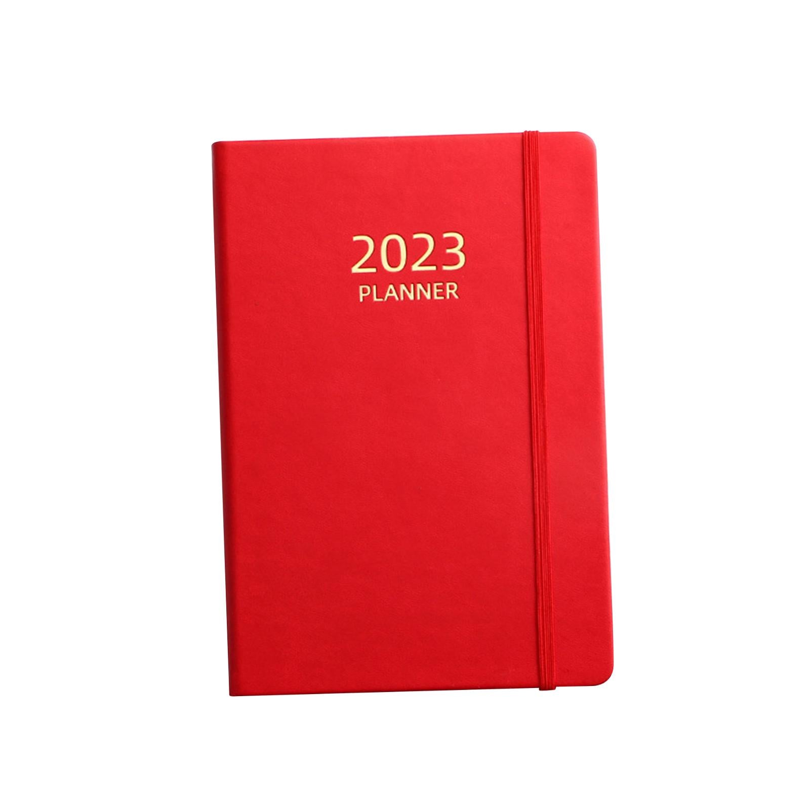 A5 Notebook Planner Journal Notebook 2023 Weekly Planner Notepads PU Cover Red