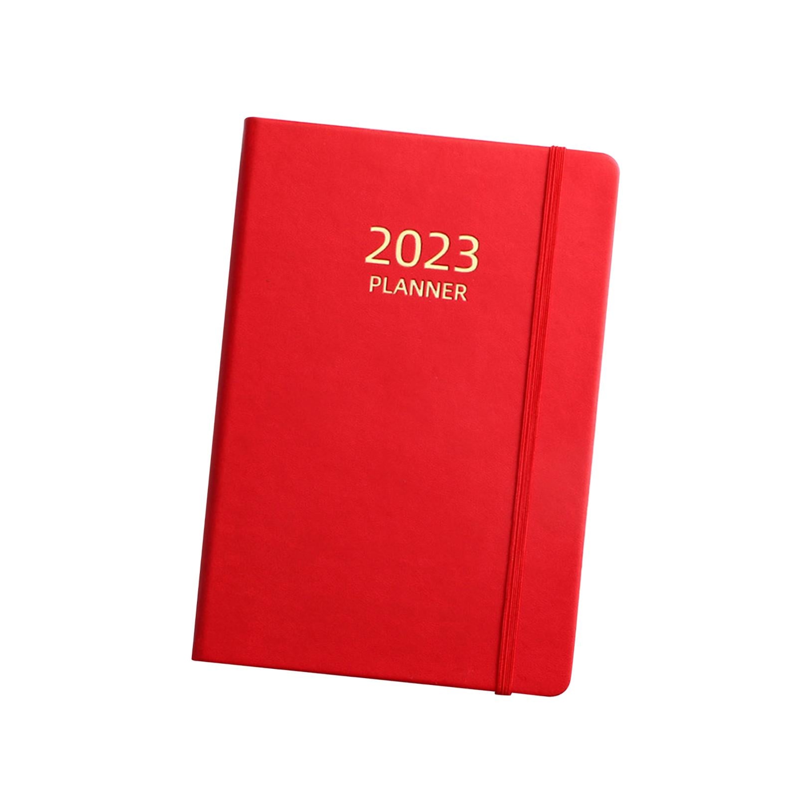 A5 Notebook Planner Journal Notebook 2023 Weekly Planner Notepads PU Cover Red