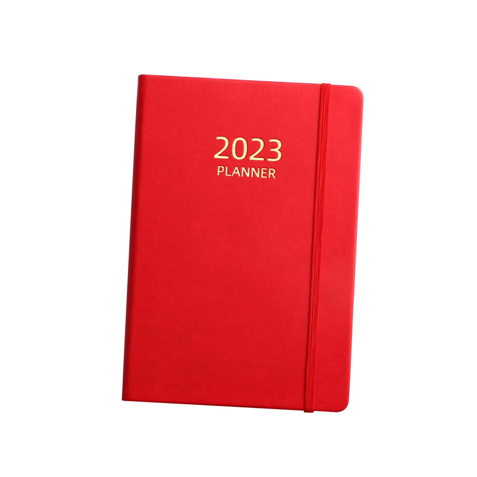 A5 Notebook Planner Journal Notebook 2023 Weekly Planner Notepads PU Cover Red