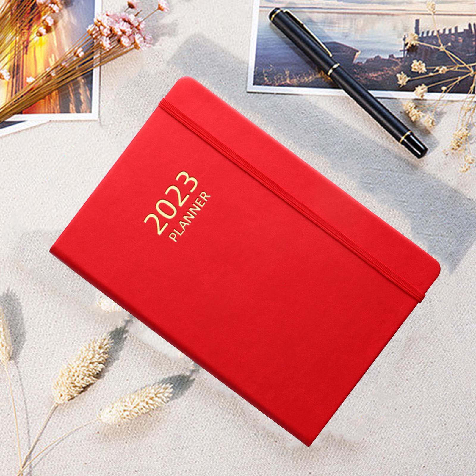 A5 Notebook Planner Journal Notebook 2023 Weekly Planner Notepads PU Cover Red